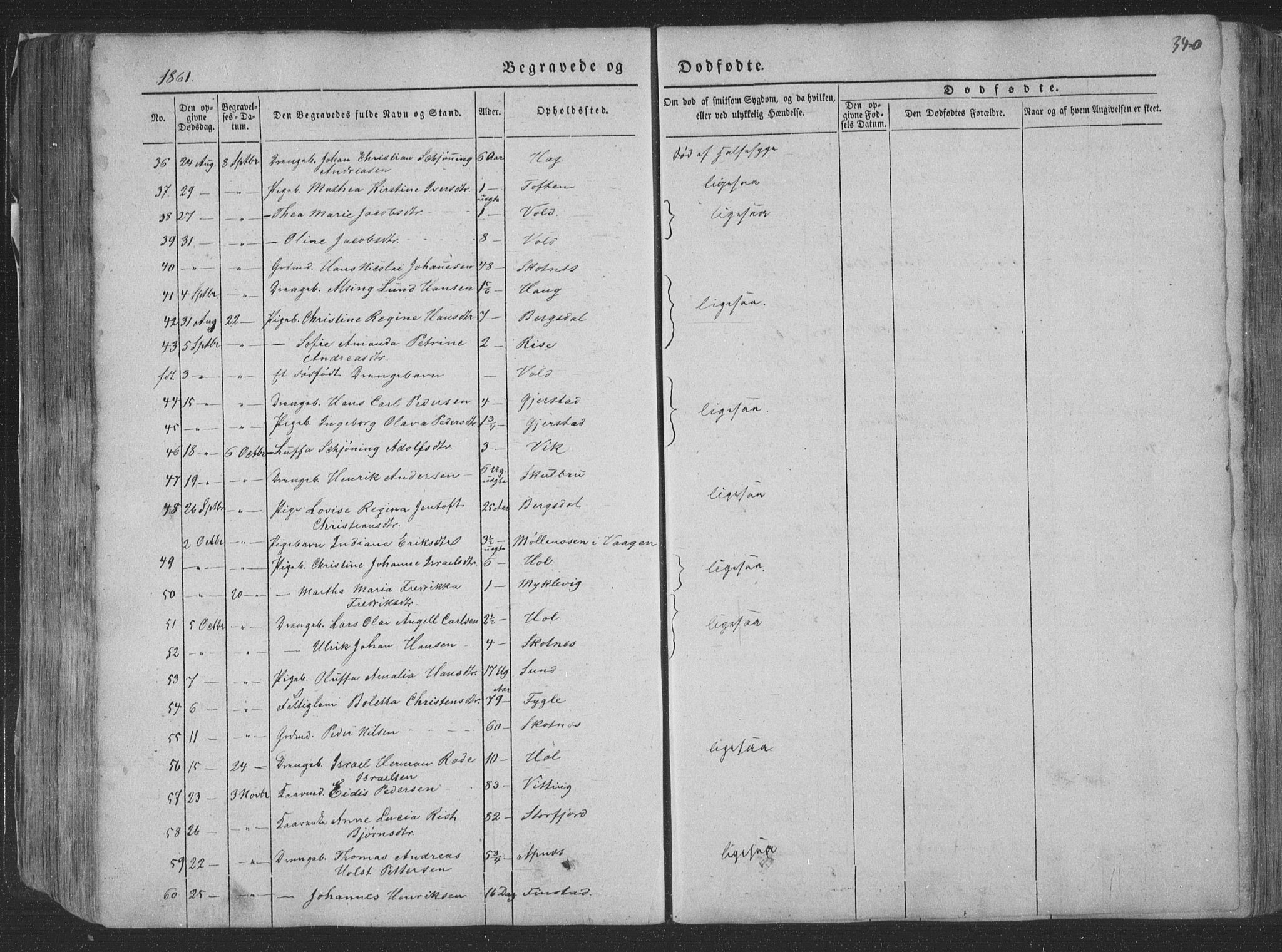 Ministerialprotokoller, klokkerbøker og fødselsregistre - Nordland, AV/SAT-A-1459/881/L1165: Parish register (copy) no. 881C02, 1854-1876, p. 340