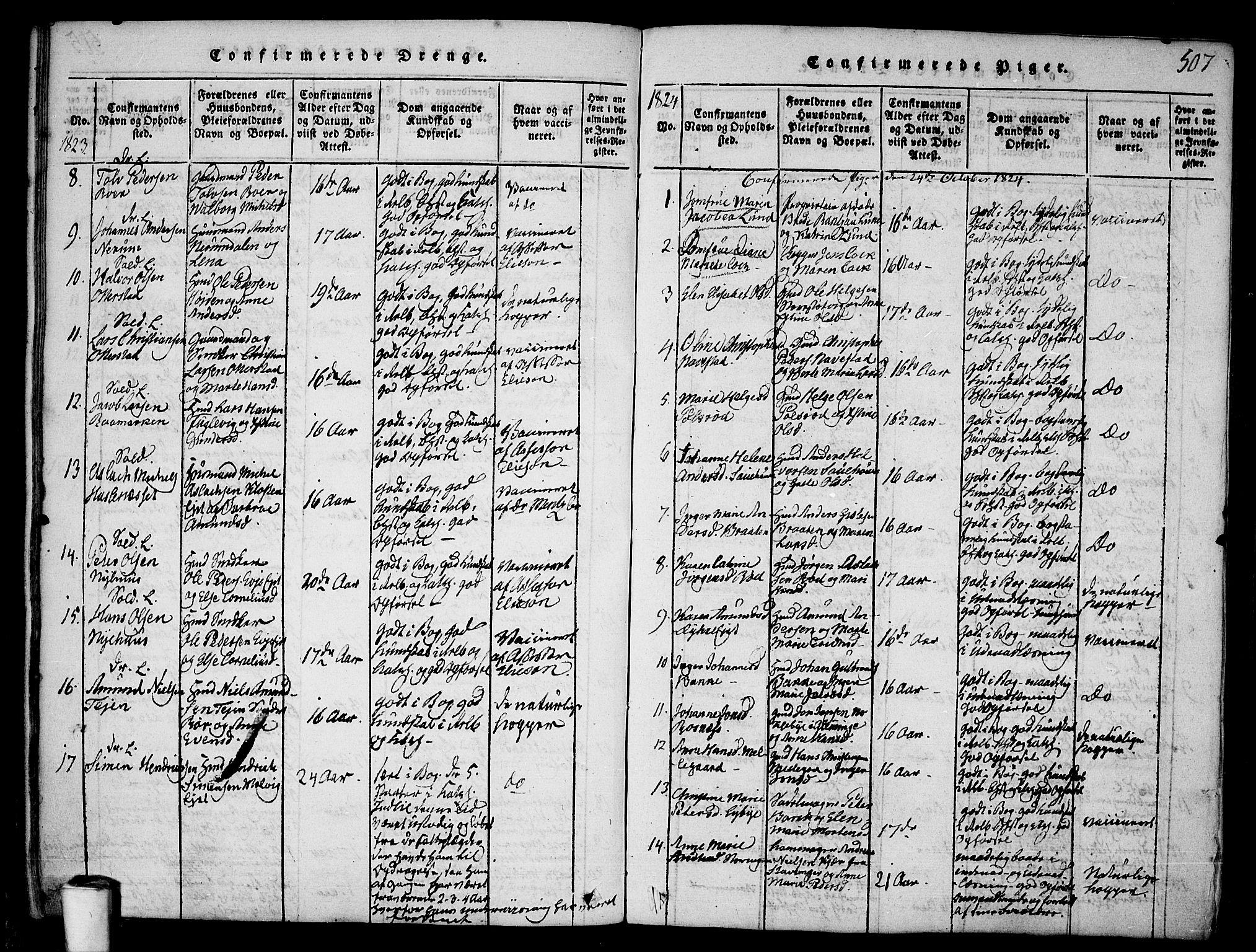 Rygge prestekontor Kirkebøker, AV/SAO-A-10084b/F/Fa/L0003: Parish register (official) no. 3, 1814-1836, p. 506-507