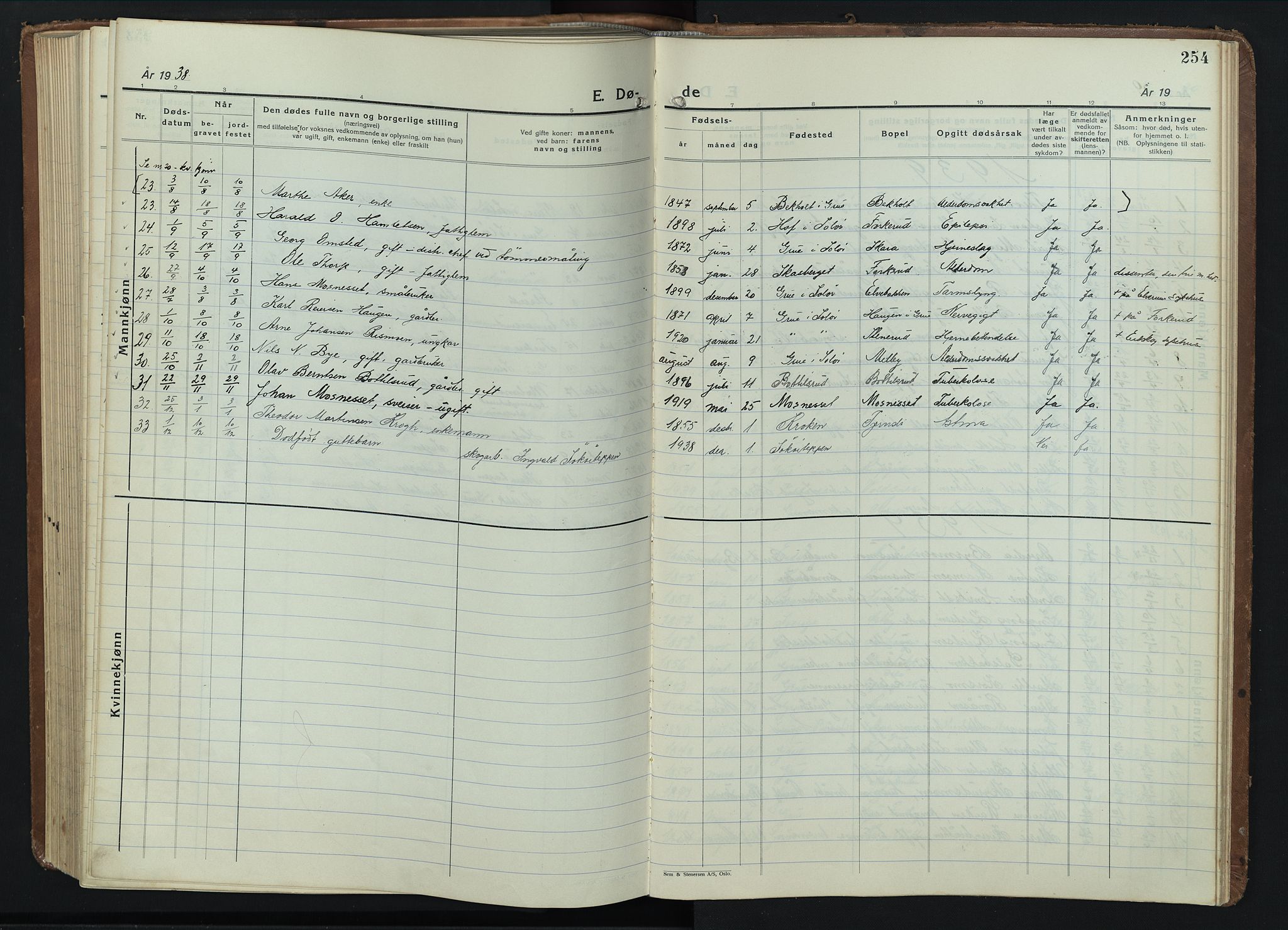 Grue prestekontor, SAH/PREST-036/H/Ha/Hab/L0009: Parish register (copy) no. 9, 1935-1955, p. 254