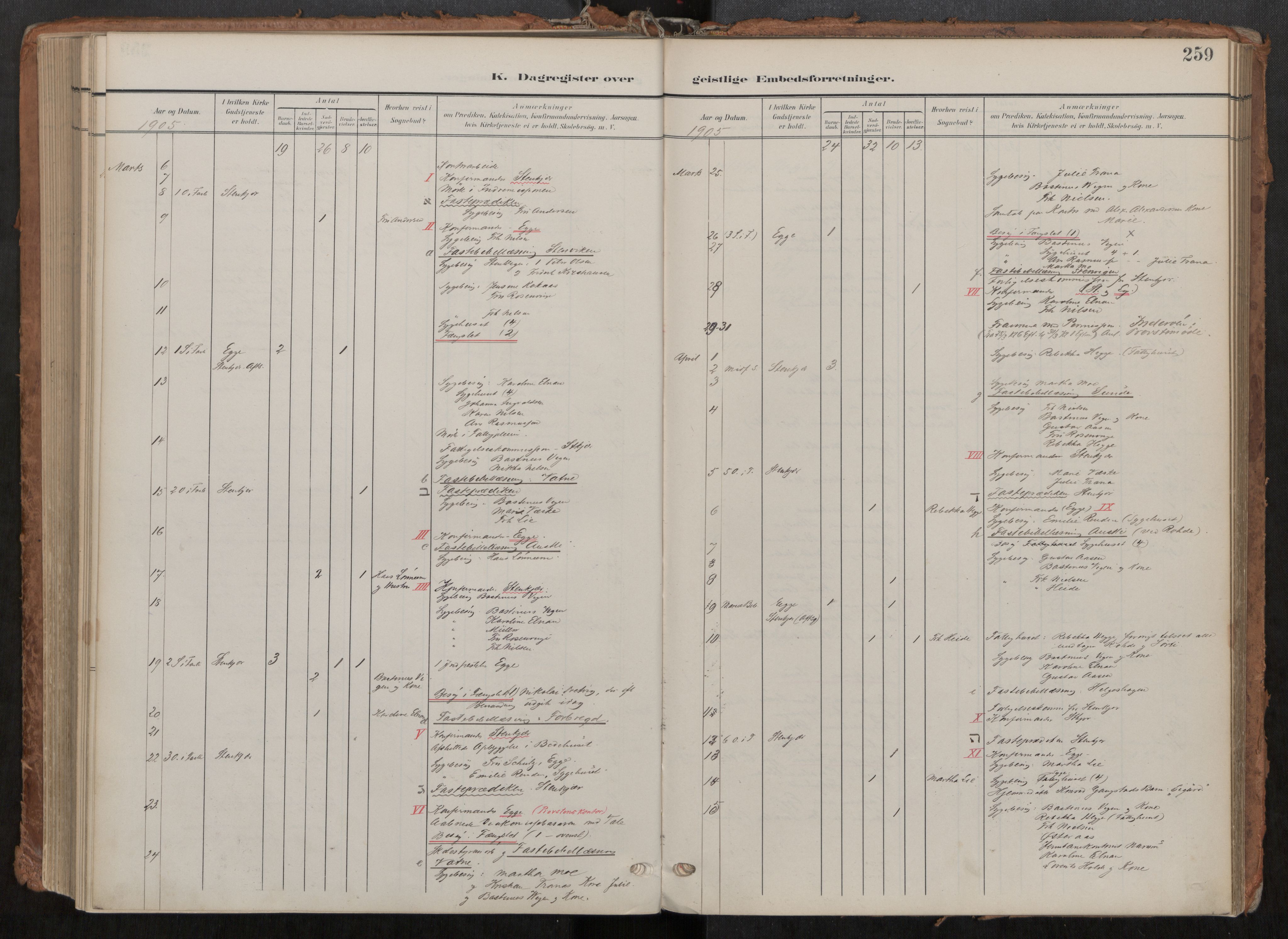 Steinkjer sokneprestkontor, AV/SAT-A-1541/01/H/Ha/Haa/L0001: Parish register (official) no. 1, 1904-1912, p. 259