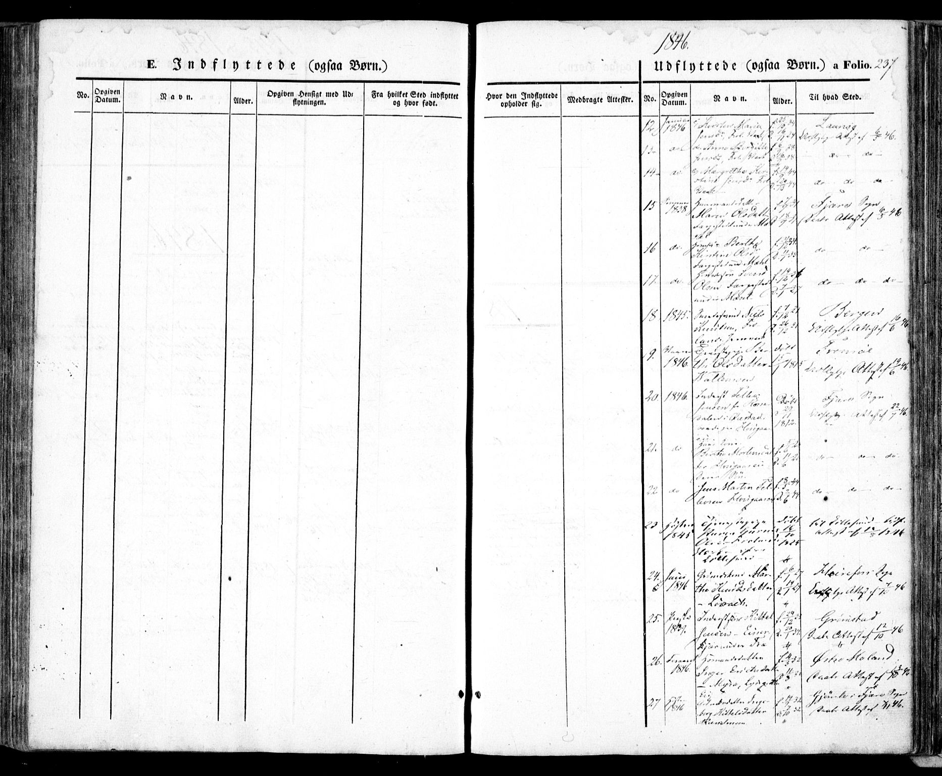 Froland sokneprestkontor, AV/SAK-1111-0013/F/Fa/L0002: Parish register (official) no. A 2, 1845-1863, p. 237