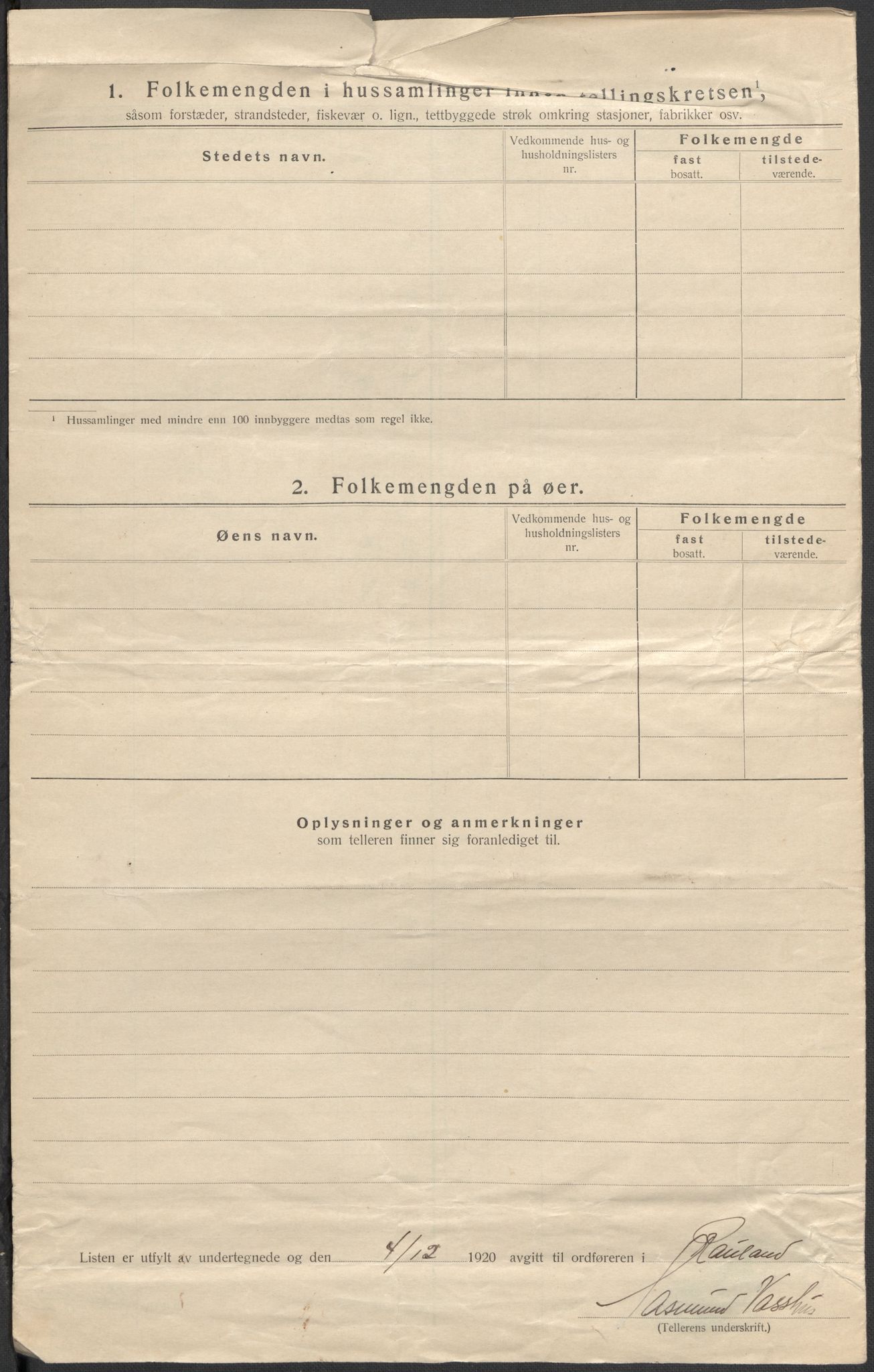 SAKO, 1920 census for Rauland, 1920, p. 22