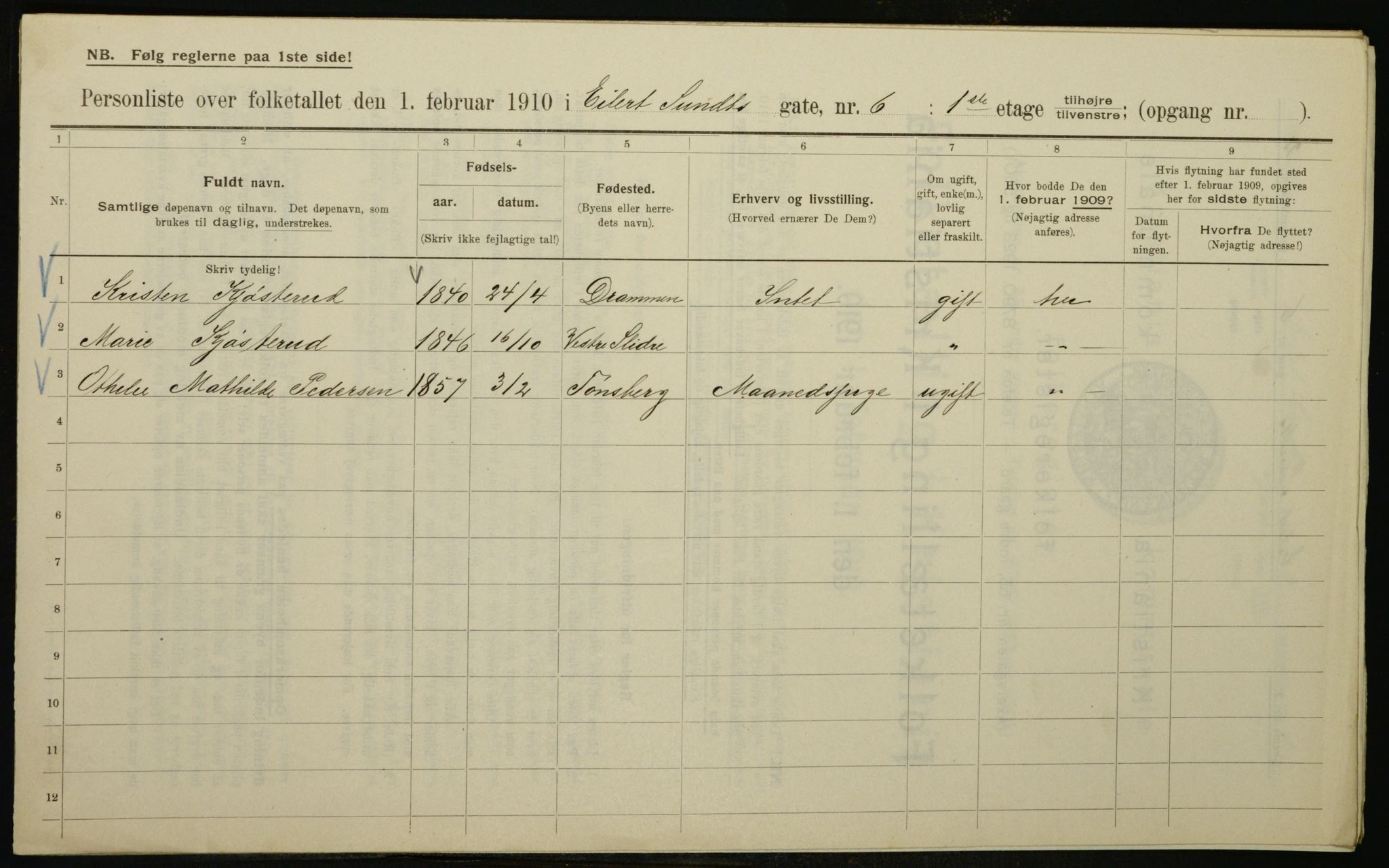 OBA, Municipal Census 1910 for Kristiania, 1910, p. 17828