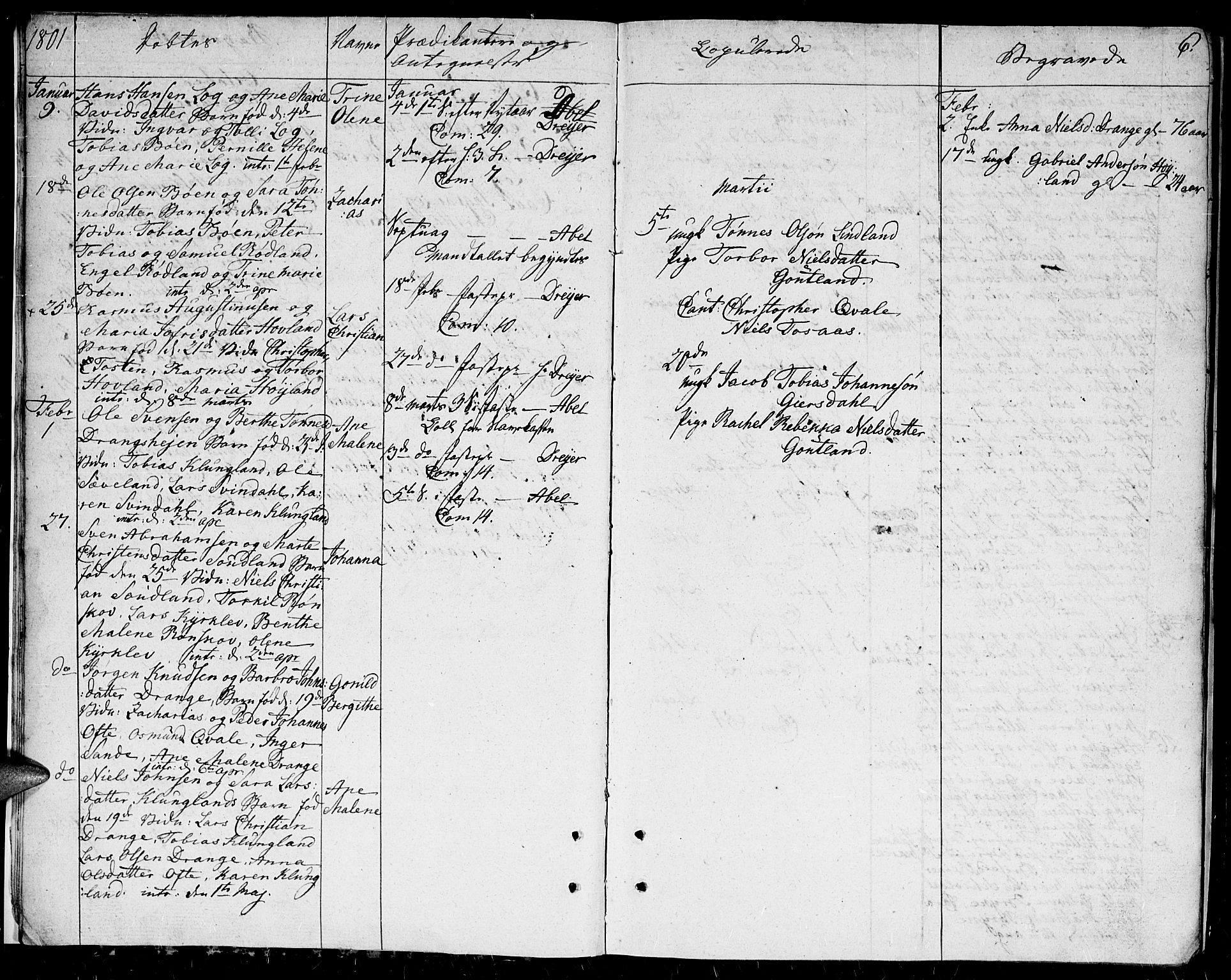 Herad sokneprestkontor, AV/SAK-1111-0018/F/Fa/Faa/L0002: Parish register (official) no. A 2, 1800-1815, p. 6