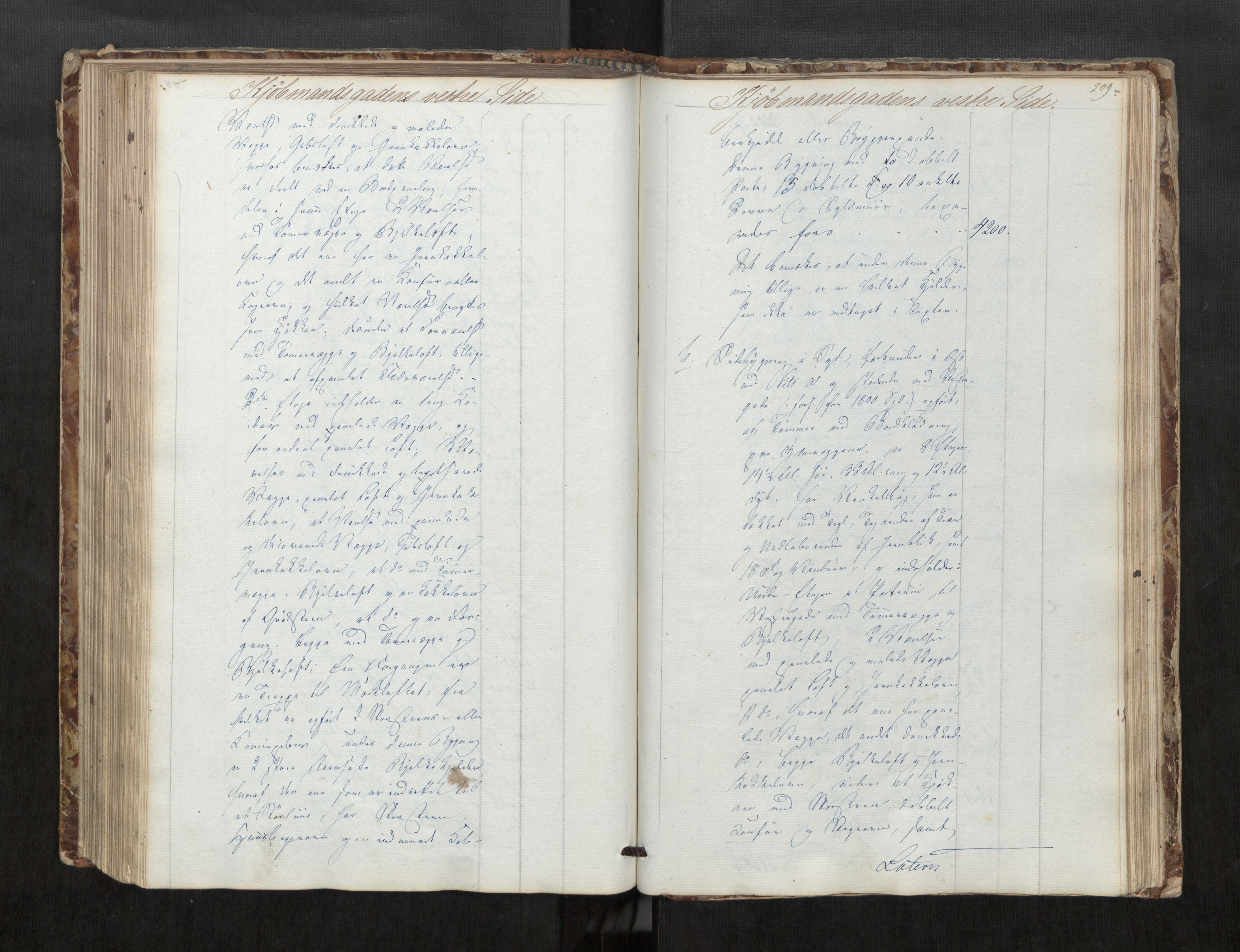 Norges Brannkasse Trondheim magistrat, AV/SAT-A-5590/Fa/L0022: Branntakstprotokoll C, 1846, p. 208b-209a