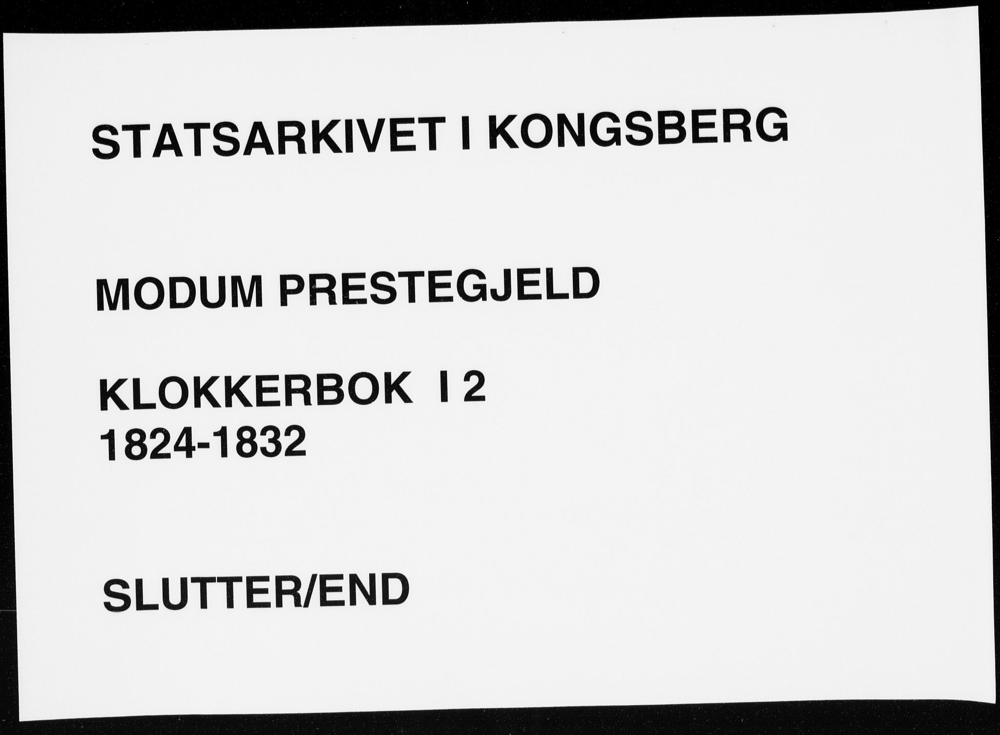 Modum kirkebøker, AV/SAKO-A-234/G/Ga/L0002: Parish register (copy) no. I 2, 1824-1832