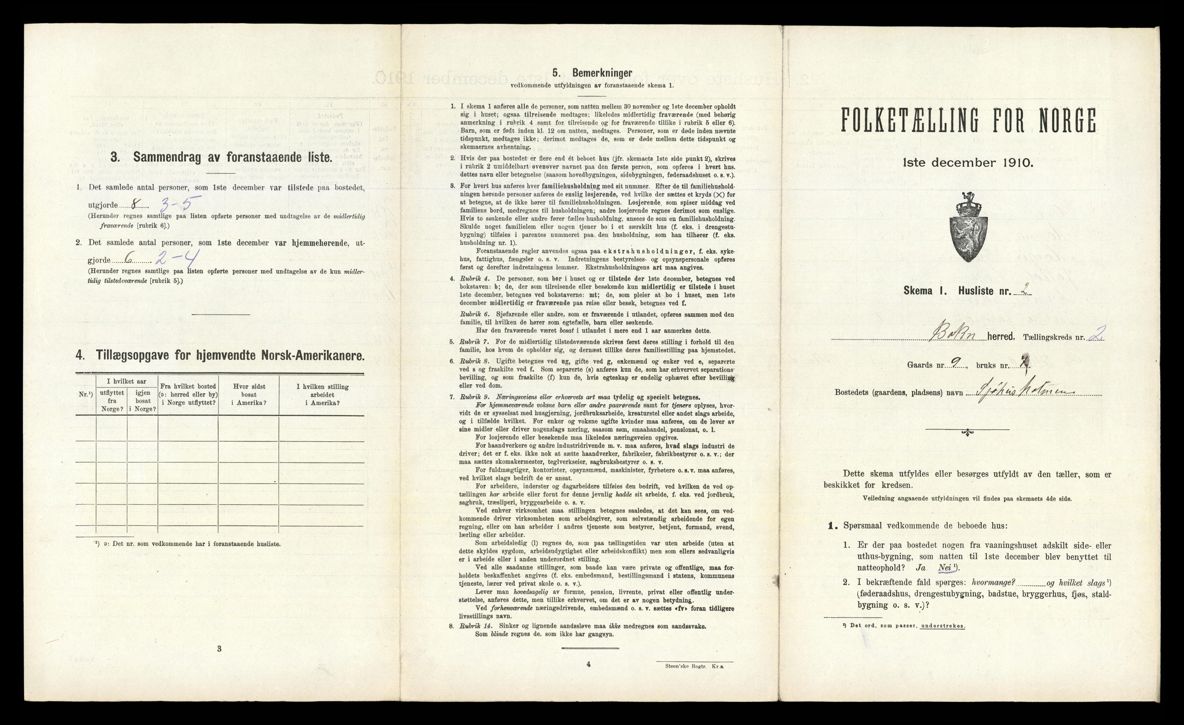 RA, 1910 census for Bokn, 1910, p. 102