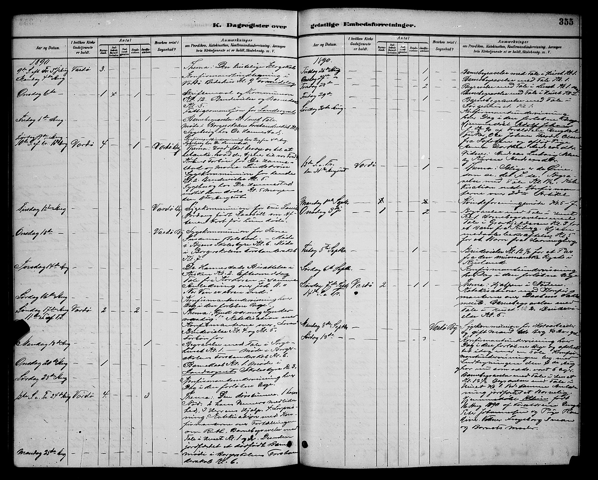 Vardø sokneprestkontor, AV/SATØ-S-1332/H/Hb/L0005klokker: Parish register (copy) no. 5, 1887-1892, p. 355