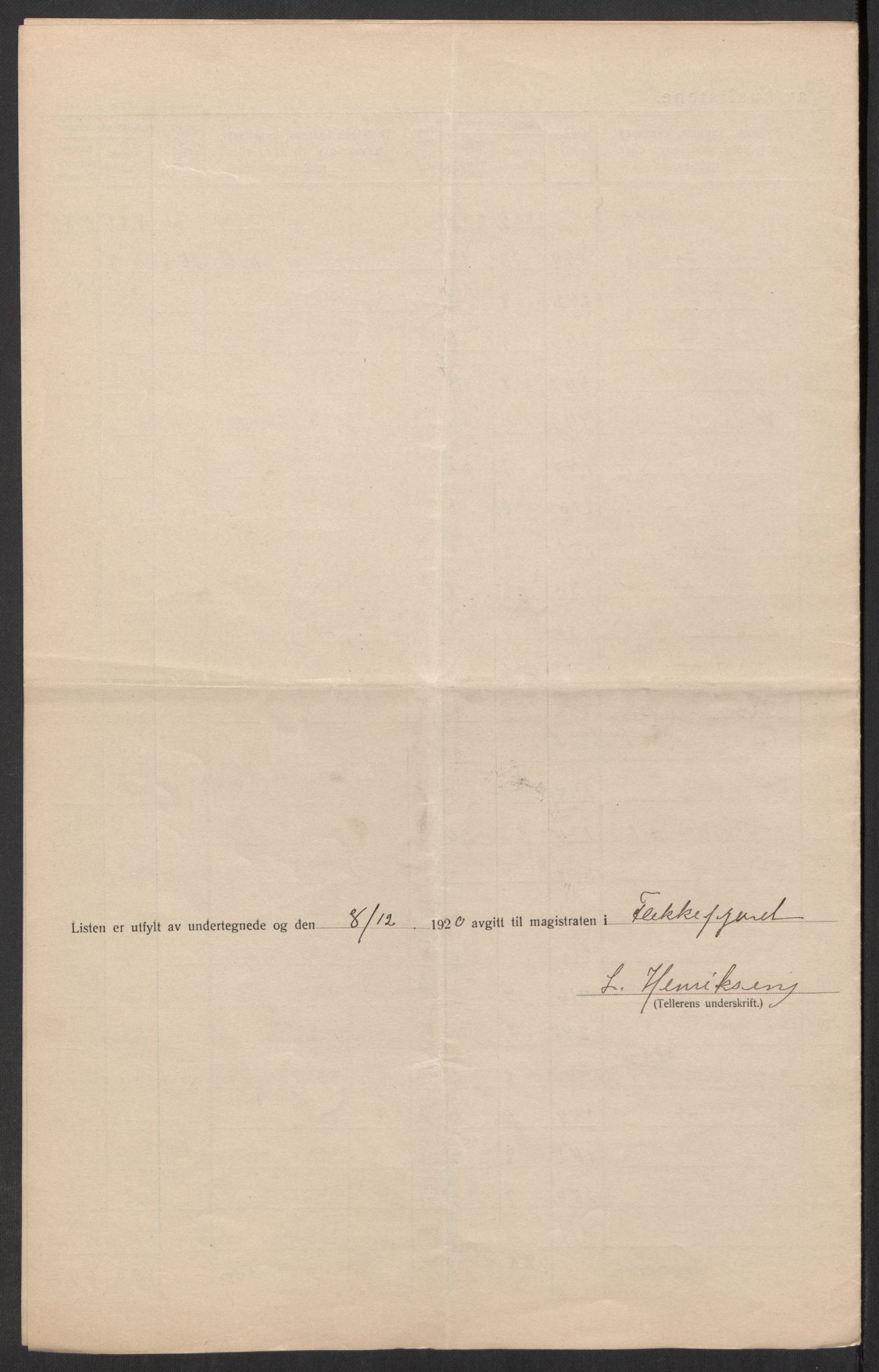 SAK, 1920 census for Flekkefjord, 1920, p. 15