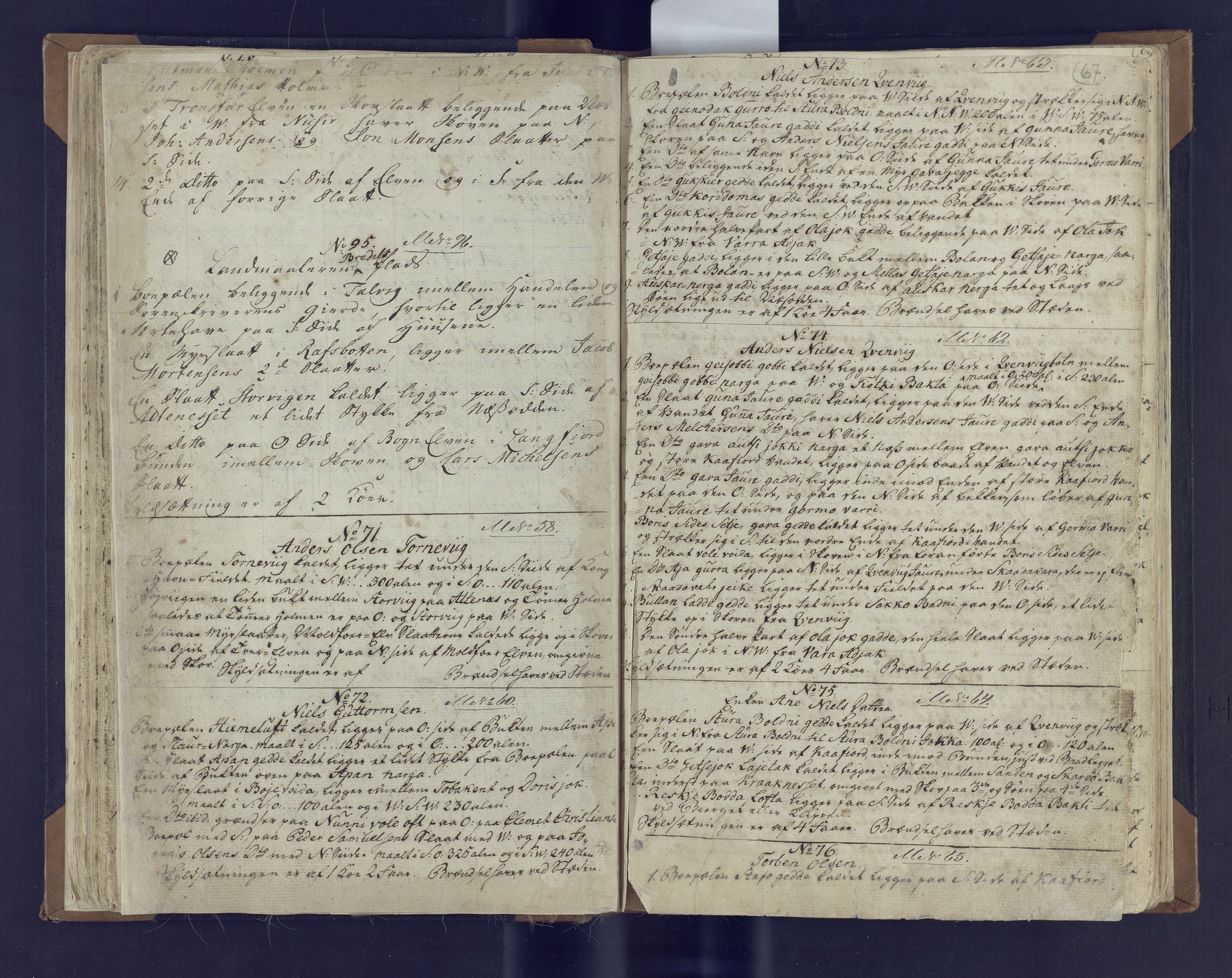 Fylkesmannen i Finnmark, SATØ/S-1120/1Coa/L2882: Landmålerprotokoll (i nærmagasinet/skannet), 1776-1845, p. 37