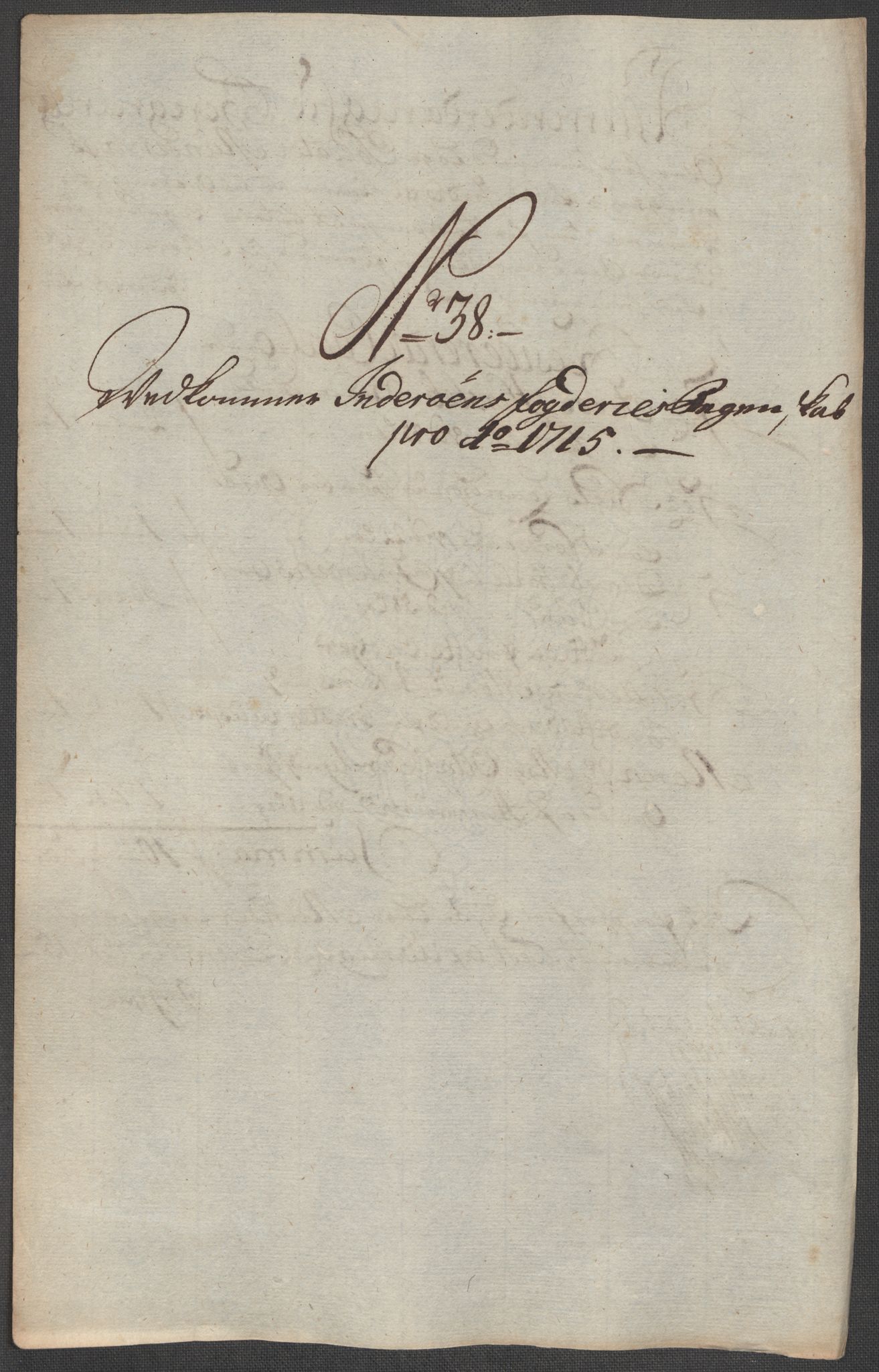 Rentekammeret inntil 1814, Reviderte regnskaper, Fogderegnskap, RA/EA-4092/R63/L4323: Fogderegnskap Inderøy, 1715, p. 324