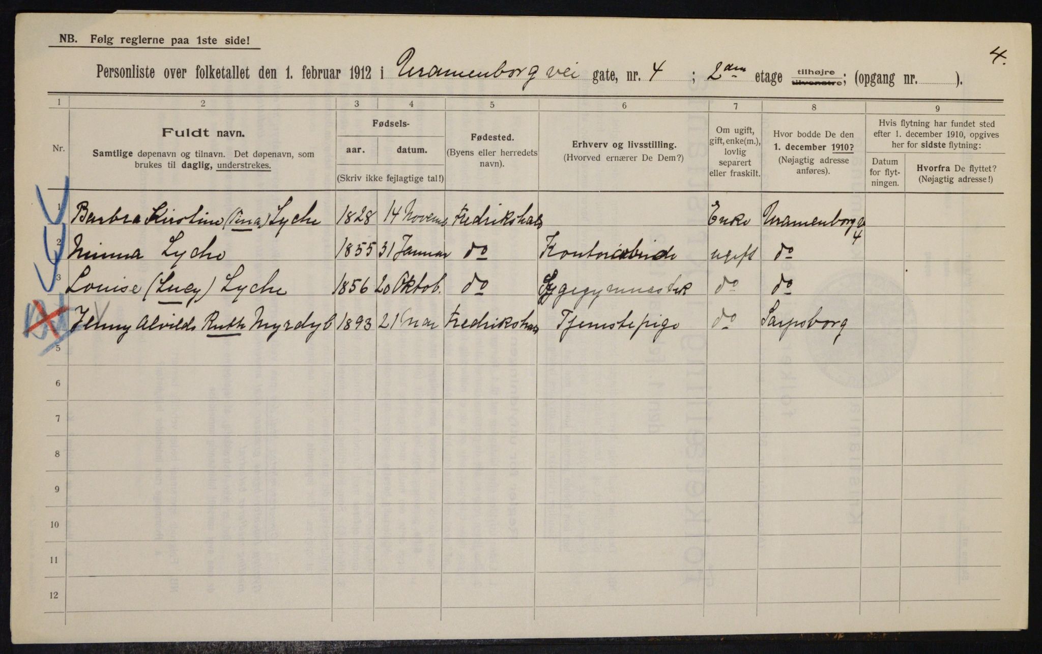 OBA, Municipal Census 1912 for Kristiania, 1912, p. 120377