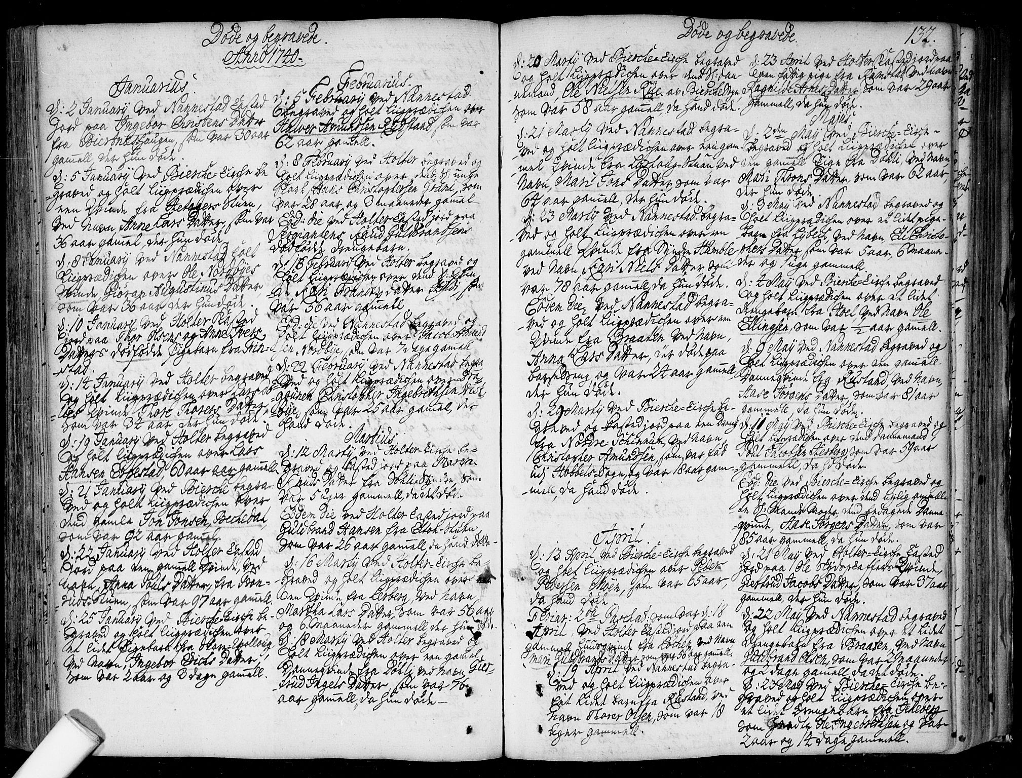 Nannestad prestekontor Kirkebøker, SAO/A-10414a/F/Fa/L0006: Parish register (official) no. I 6, 1739-1754, p. 132