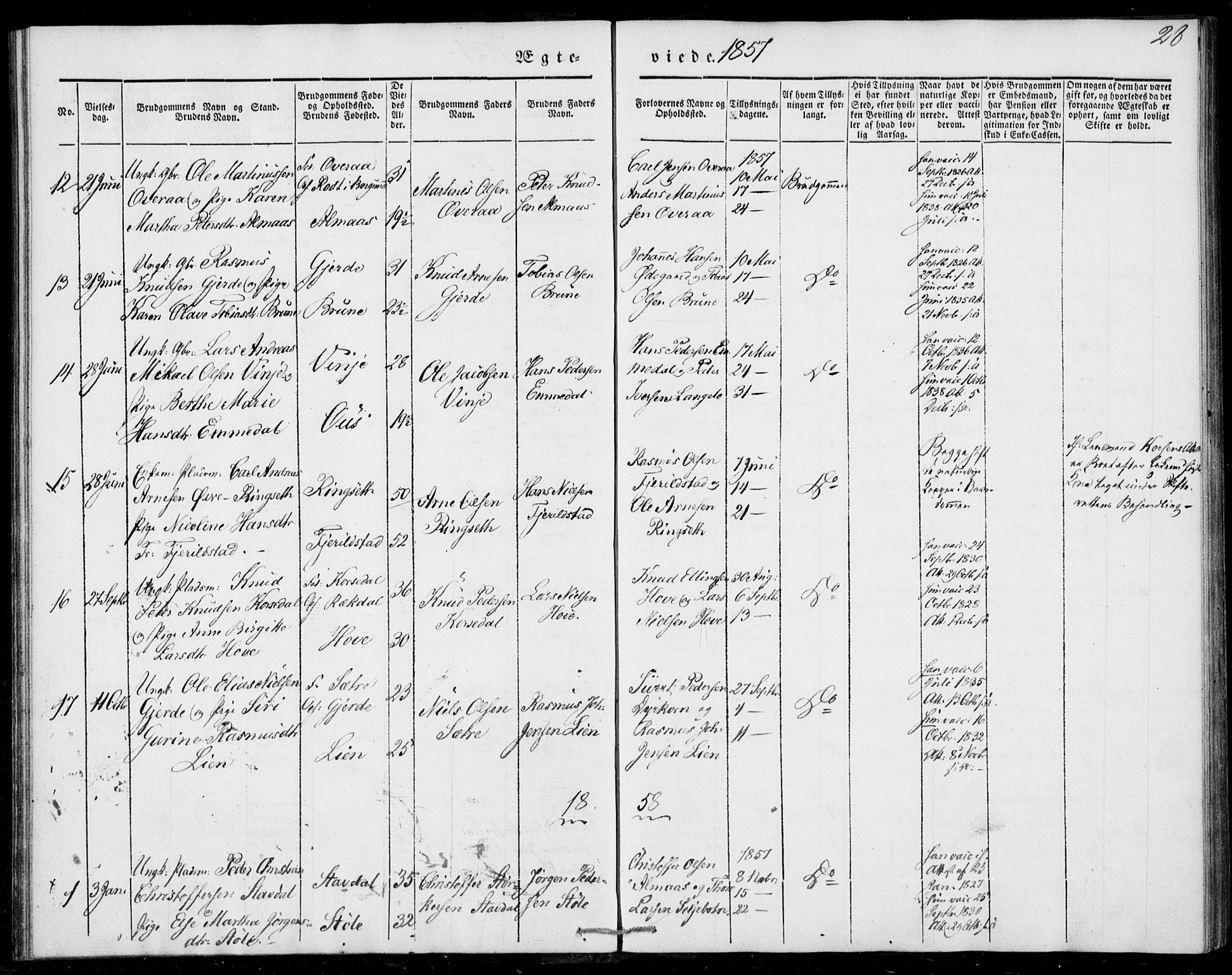 Ministerialprotokoller, klokkerbøker og fødselsregistre - Møre og Romsdal, AV/SAT-A-1454/520/L0276: Parish register (official) no. 520A06, 1844-1881, p. 28