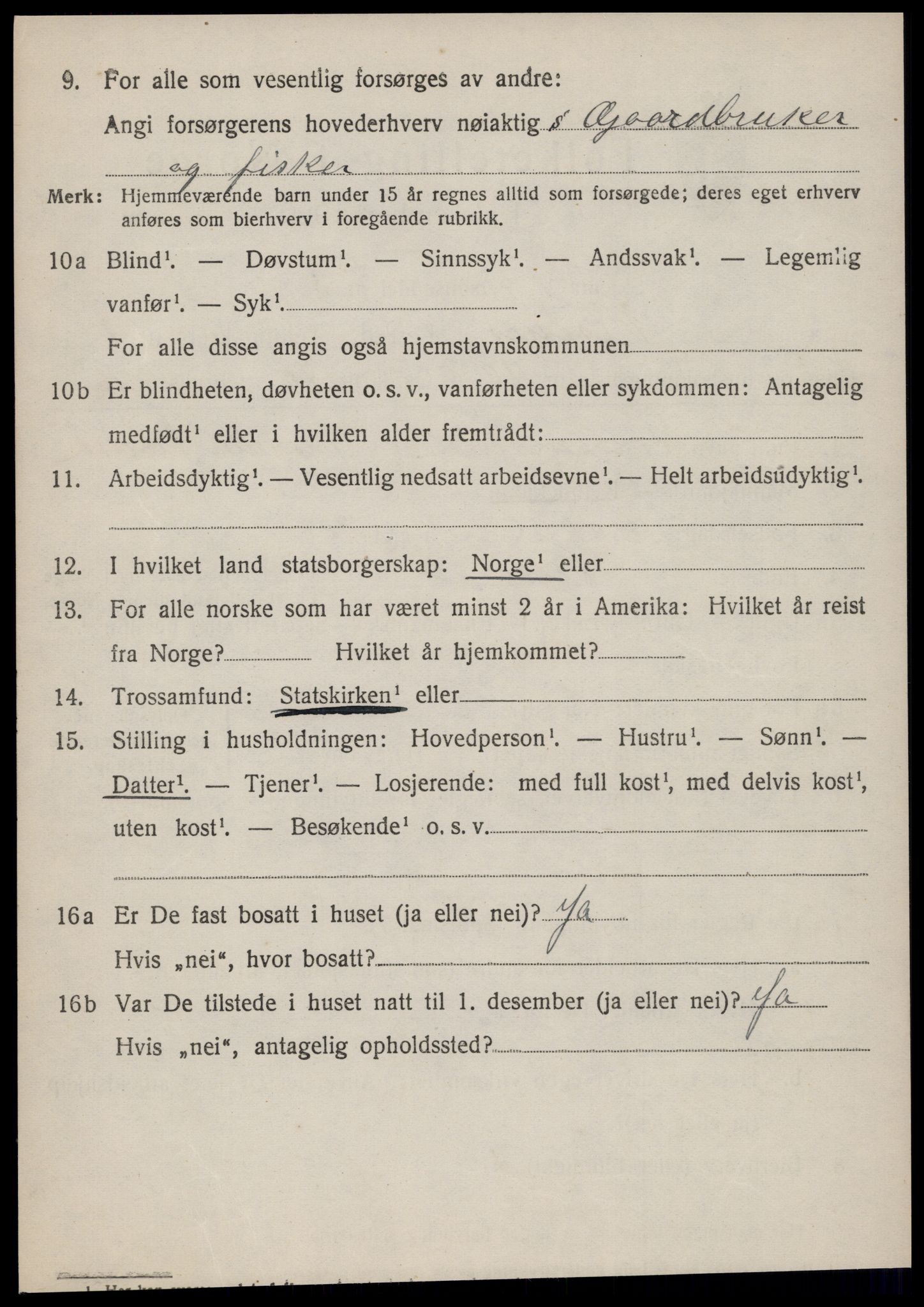 SAT, 1920 census for Vestnes, 1920, p. 5566