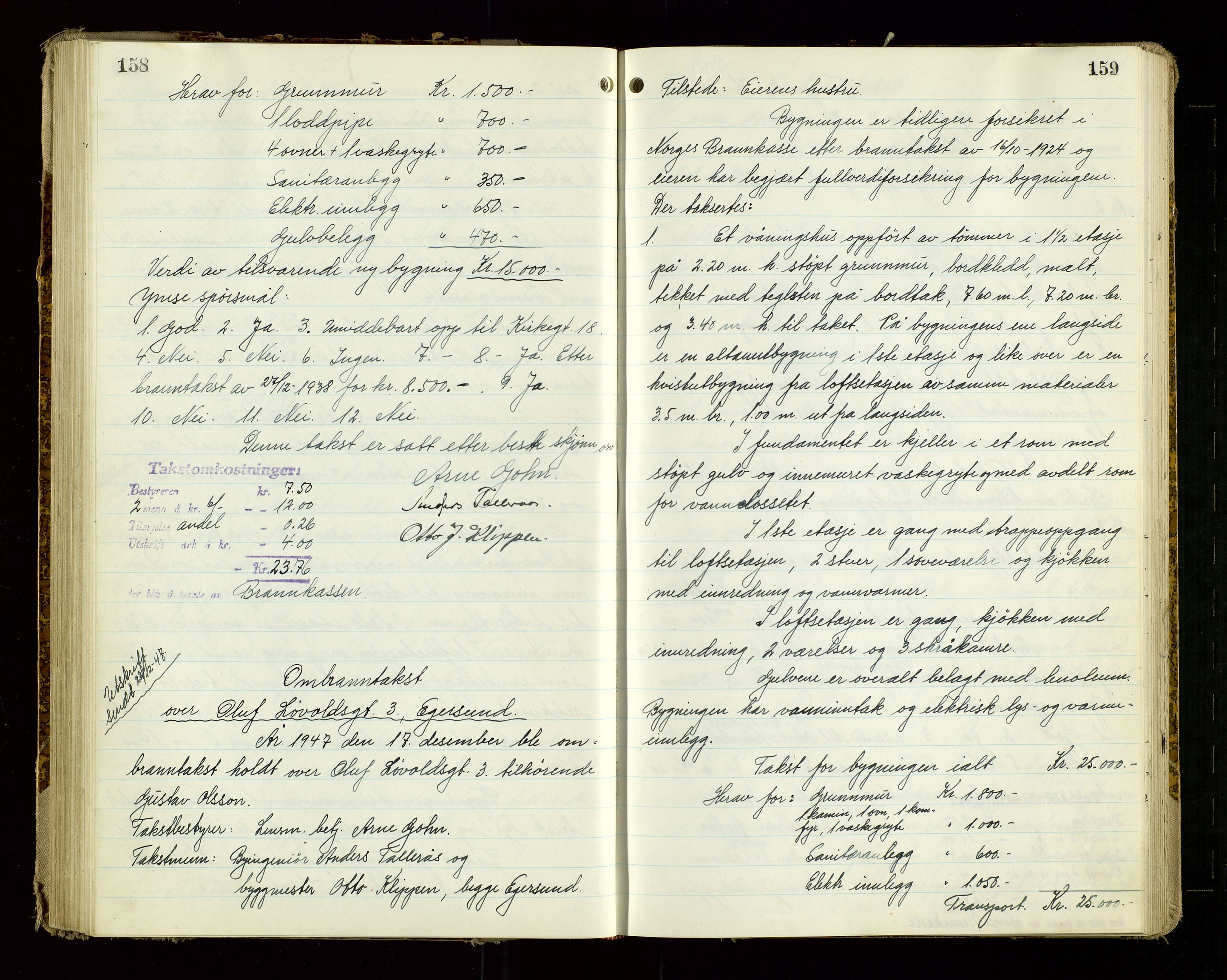 Eigersund lensmannskontor, AV/SAST-A-100171/God/L0013: "Branntakstprotokoll", 1944-1951, p. 158-159