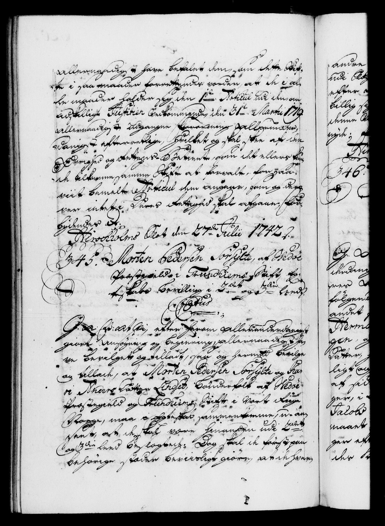 Danske Kanselli 1572-1799, AV/RA-EA-3023/F/Fc/Fca/Fcaa/L0032: Norske registre, 1741-1742, p. 620b