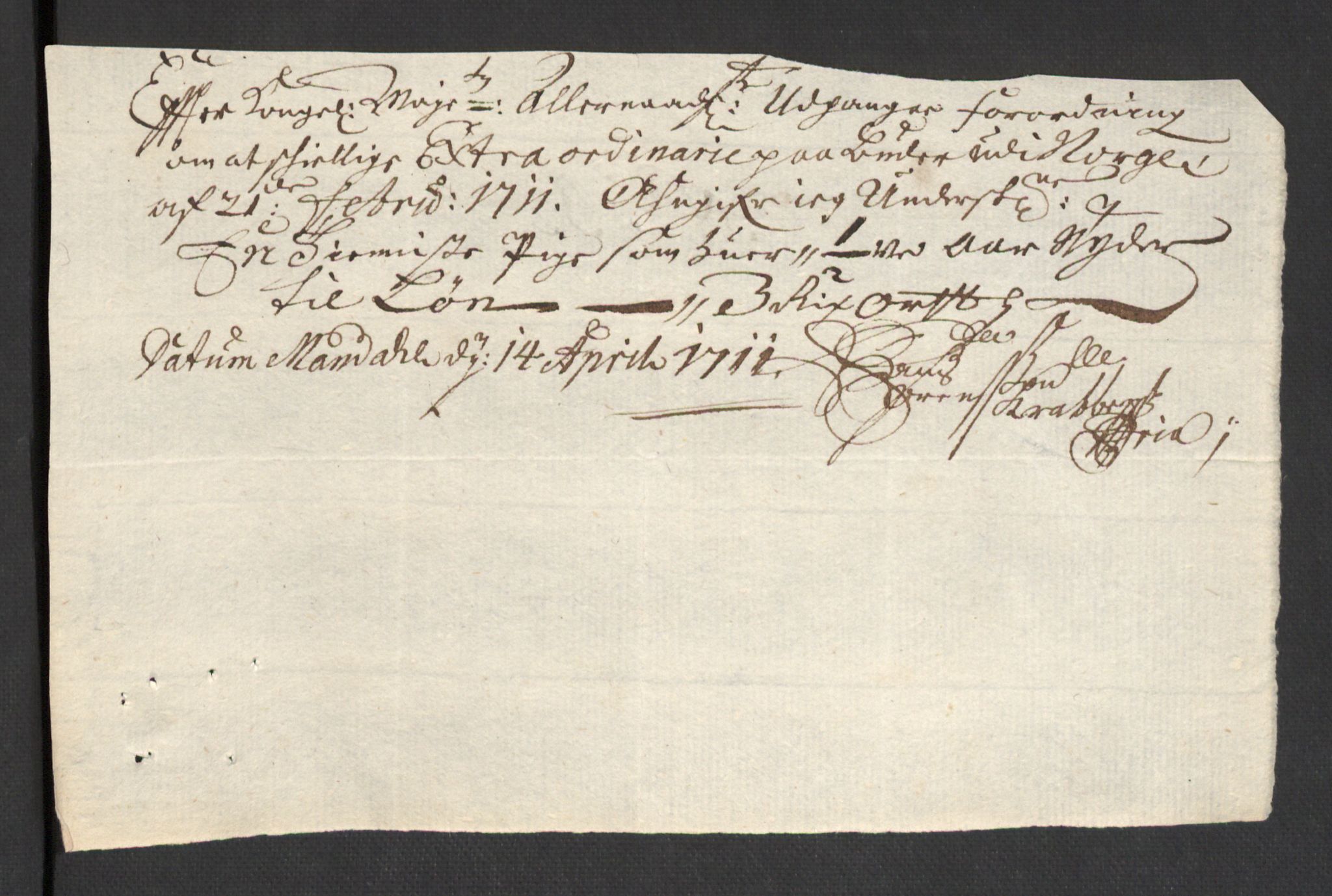 Rentekammeret inntil 1814, Reviderte regnskaper, Fogderegnskap, AV/RA-EA-4092/R43/L2554: Fogderegnskap Lista og Mandal, 1711, p. 466