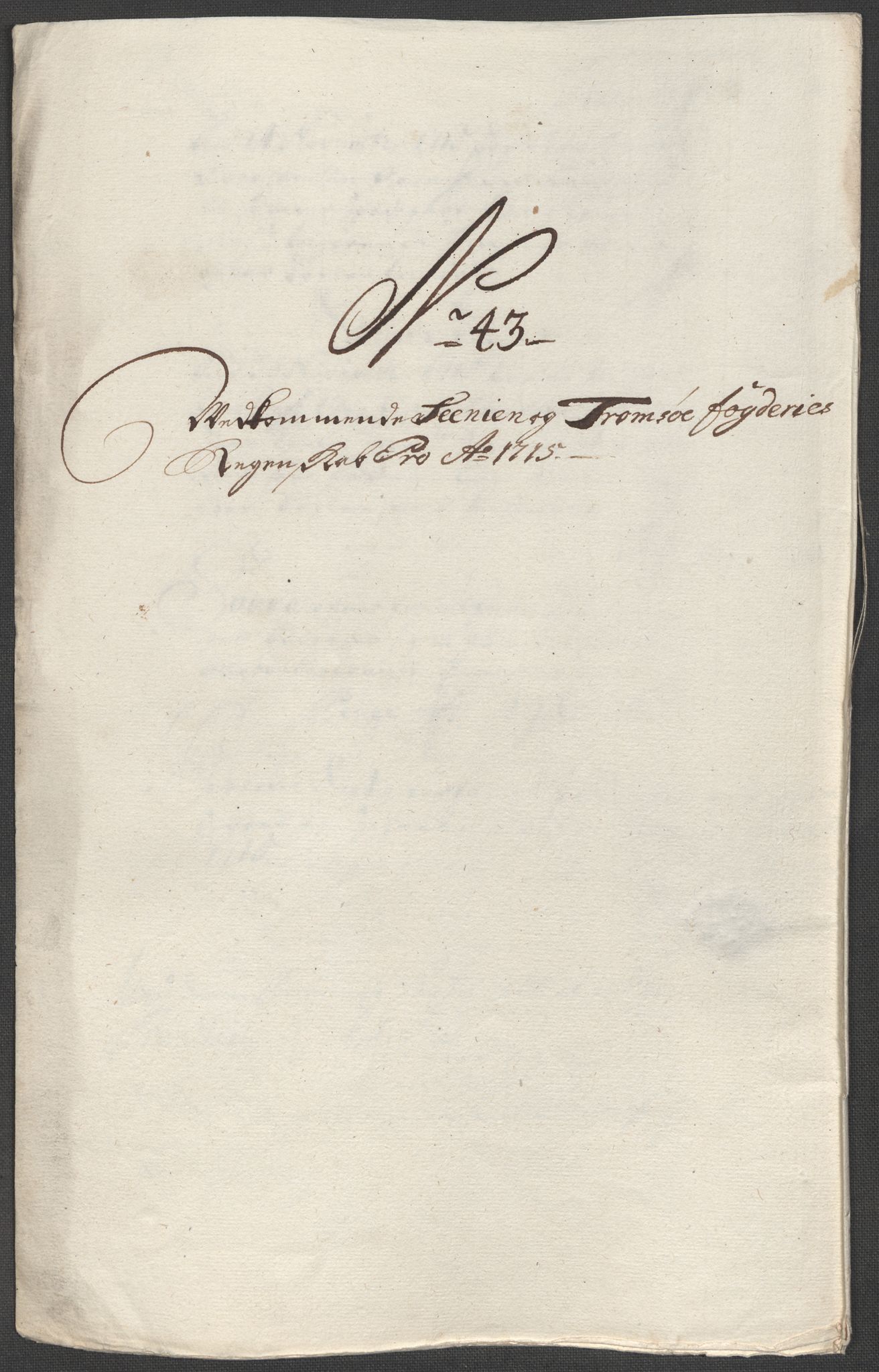 Rentekammeret inntil 1814, Reviderte regnskaper, Fogderegnskap, RA/EA-4092/R68/L4761: Fogderegnskap Senja og Troms, 1715, p. 226