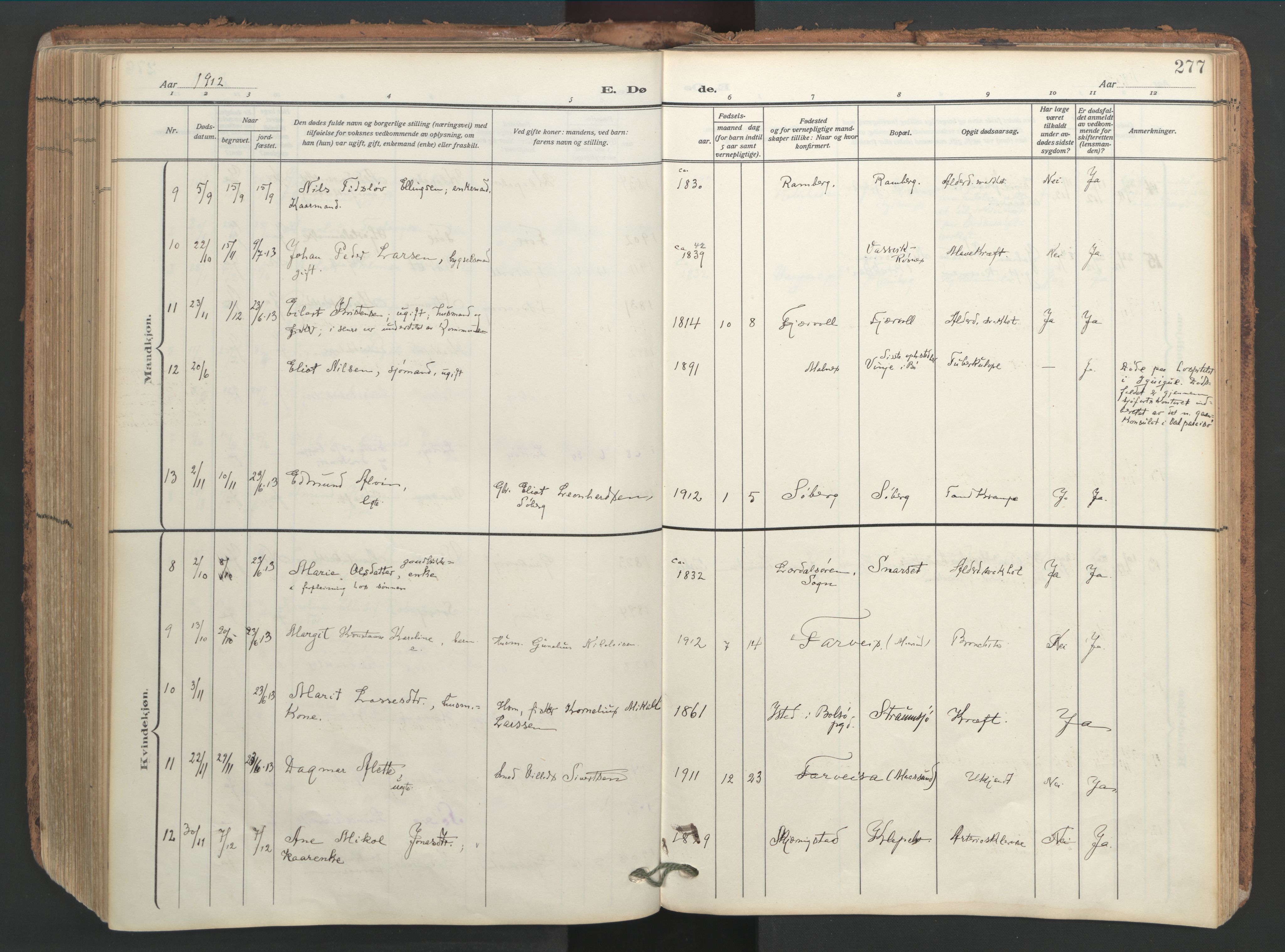 Ministerialprotokoller, klokkerbøker og fødselsregistre - Nordland, AV/SAT-A-1459/891/L1306: Parish register (official) no. 891A11, 1911-1927, p. 277