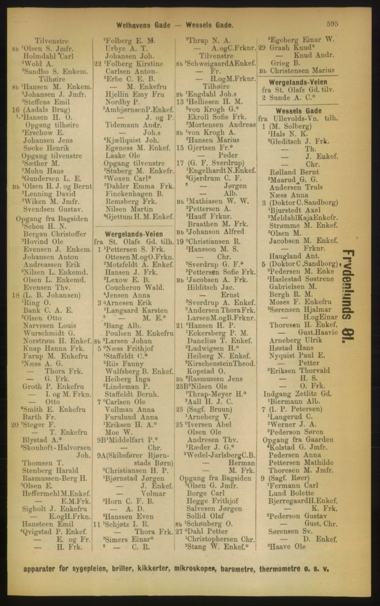 Kristiania/Oslo adressebok, PUBL/-, 1889, p. 595