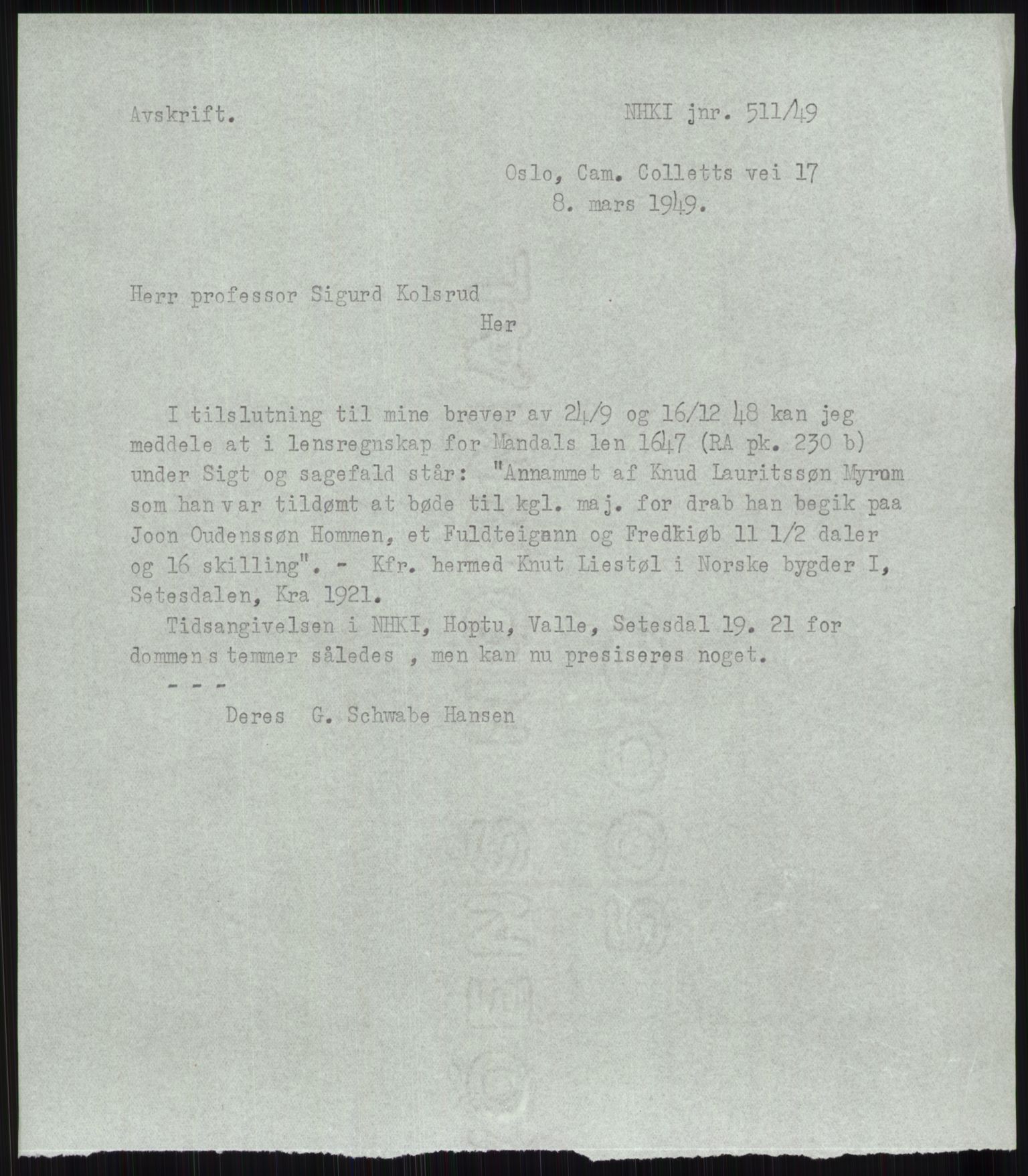 Samlinger til kildeutgivelse, Diplomavskriftsamlingen, AV/RA-EA-4053/H/Ha, p. 4017