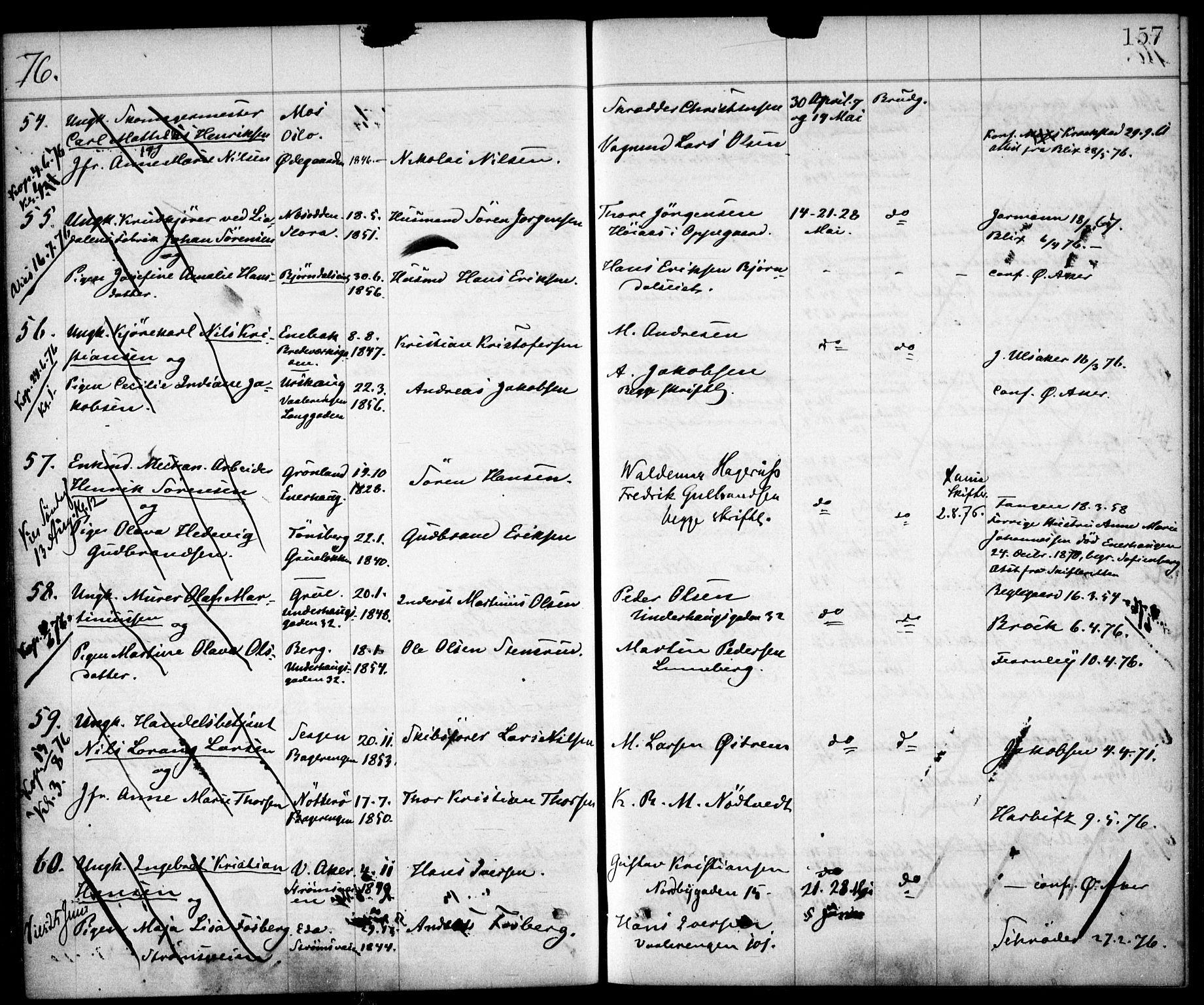 Østre Aker prestekontor Kirkebøker, AV/SAO-A-10840/H/Ha/L0001: Banns register no. I 1, 1861-1878, p. 157