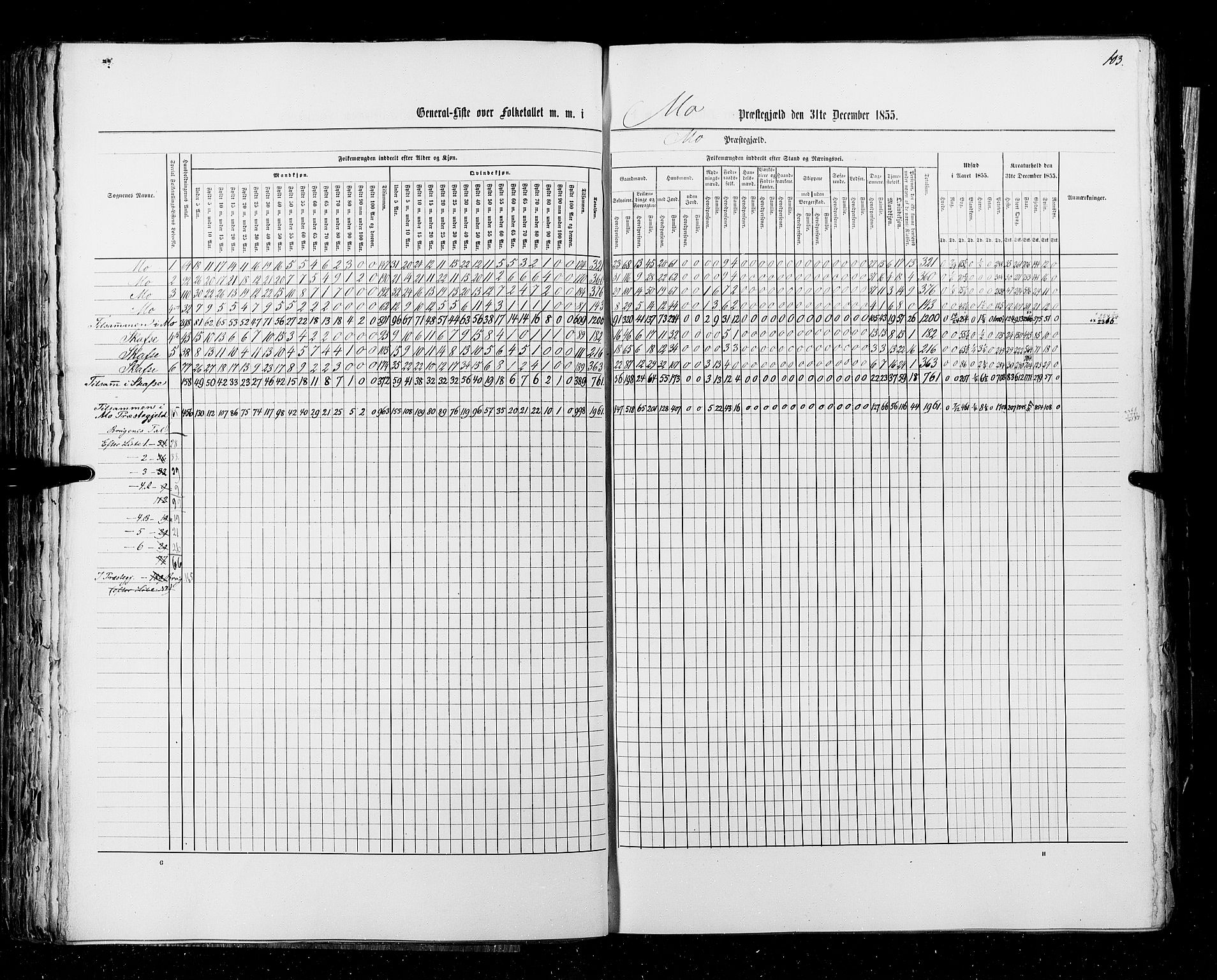 RA, Census 1855, vol. 3: Bratsberg amt, Nedenes amt og Lister og Mandal amt, 1855, p. 103