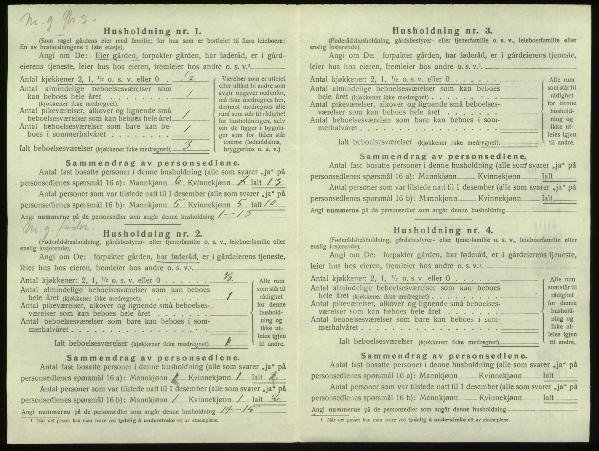 SAB, 1920 census for Lindås, 1920, p. 277