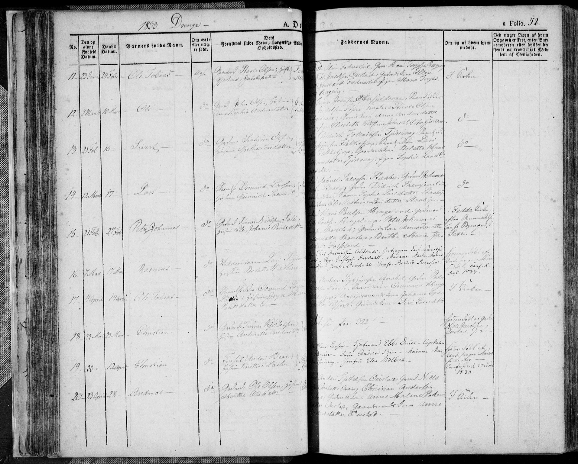 Flekkefjord sokneprestkontor, AV/SAK-1111-0012/F/Fa/Fac/L0003: Parish register (official) no. A 3, 1826-1841, p. 58