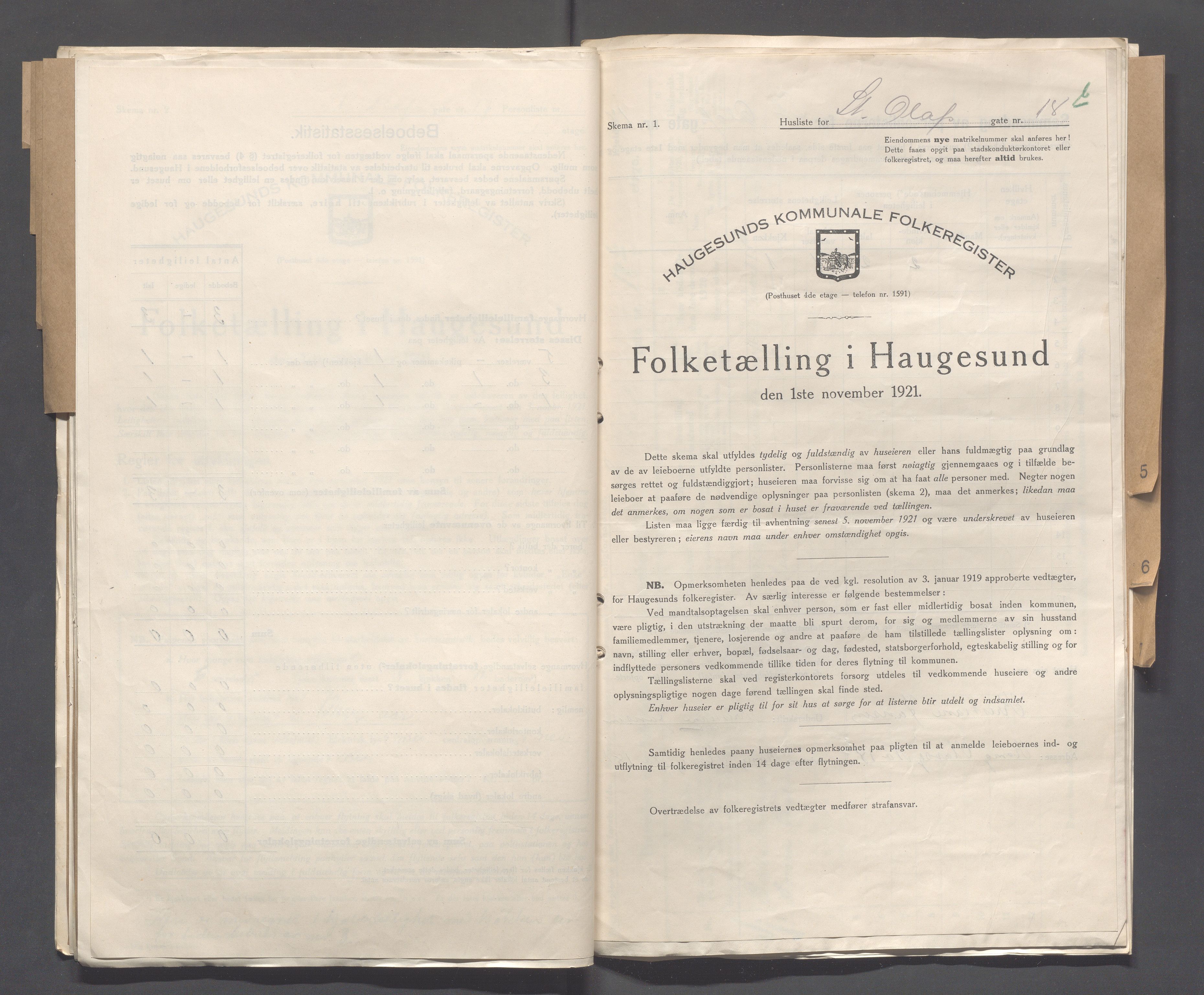 IKAR, Local census 1.11.1921 for Haugesund, 1921, p. 4299