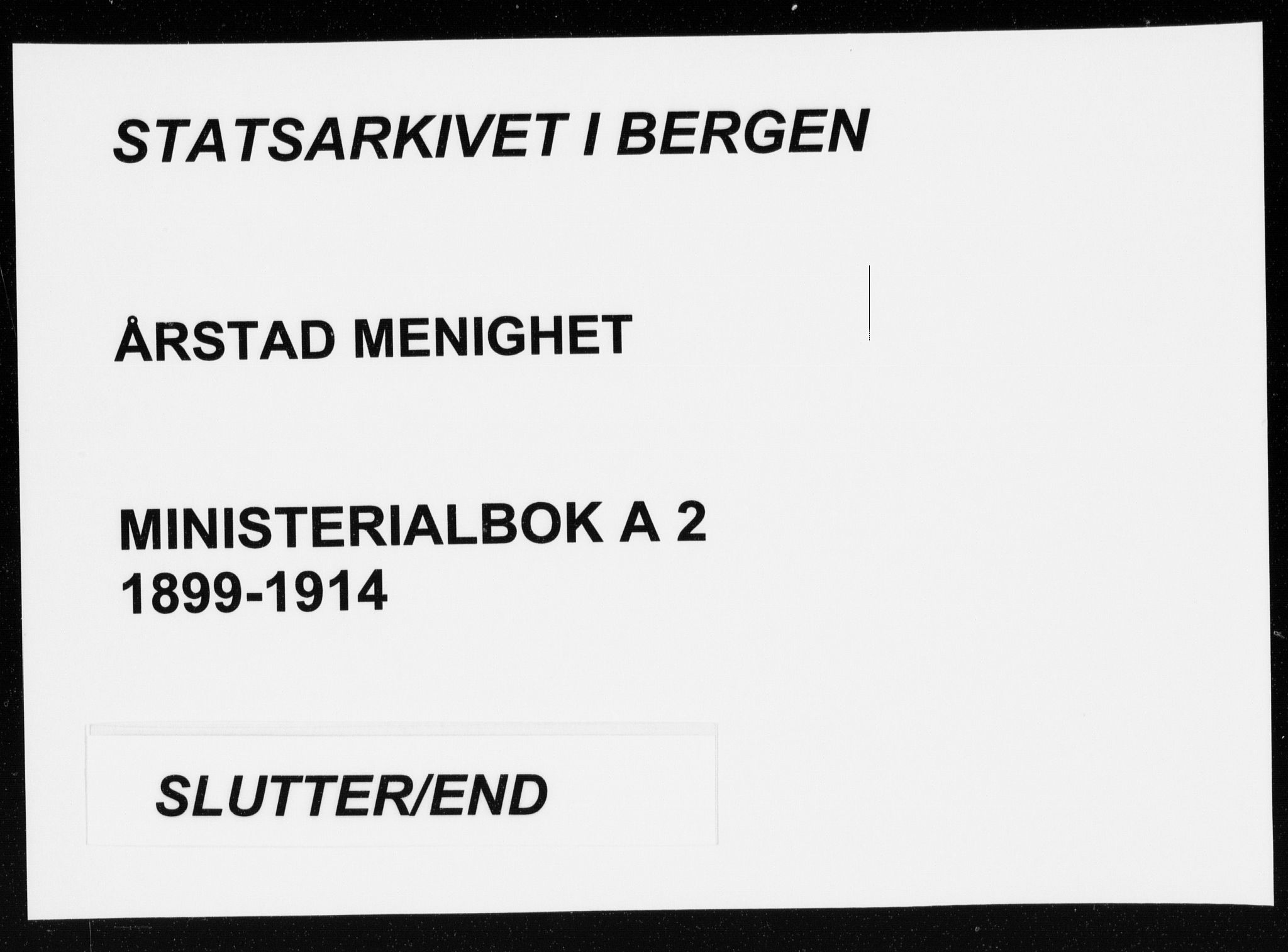 Årstad Sokneprestembete, AV/SAB-A-79301/H/Haa/L0002: Parish register (official) no. A 2, 1899-1914