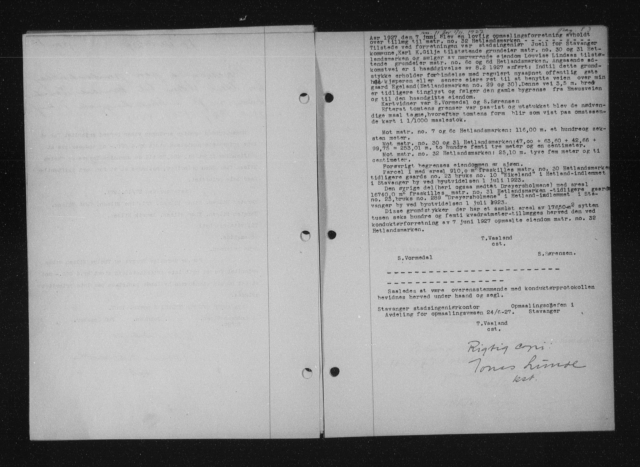 Stavanger byfogd, AV/SAST-A-101408/001/4/41/410/410BB/L0053: Mortgage book no. 41, 1927-1928, Deed date: 05.11.1927