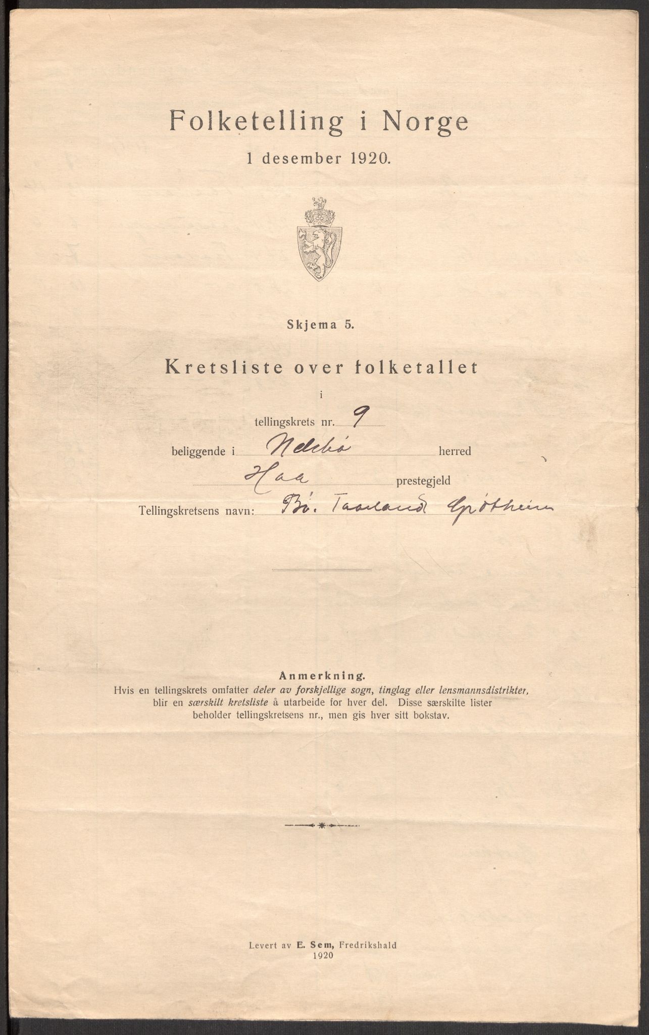 SAST, 1920 census for Nærbø, 1920, p. 31