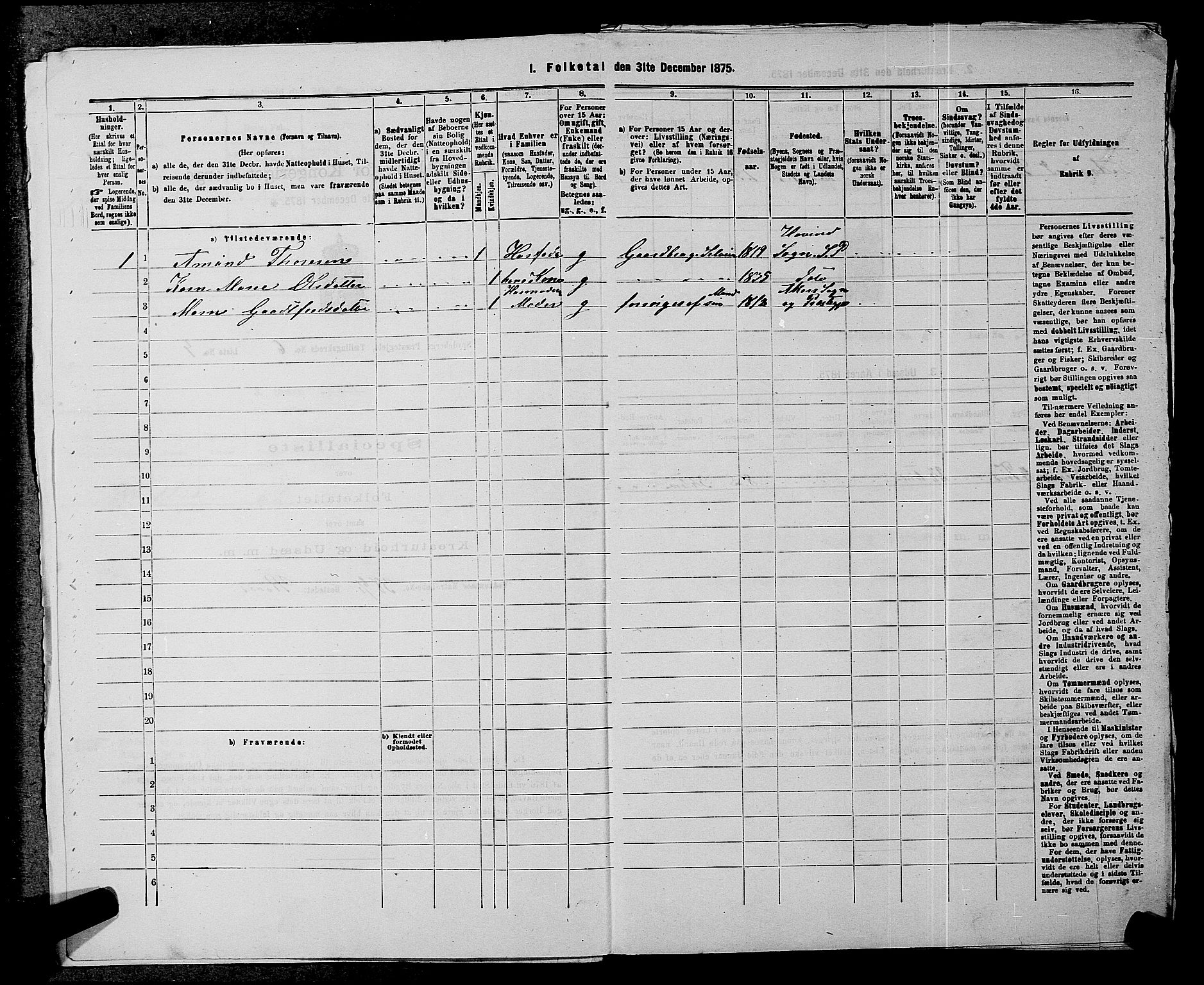 RA, 1875 census for 0123P Spydeberg, 1875, p. 871