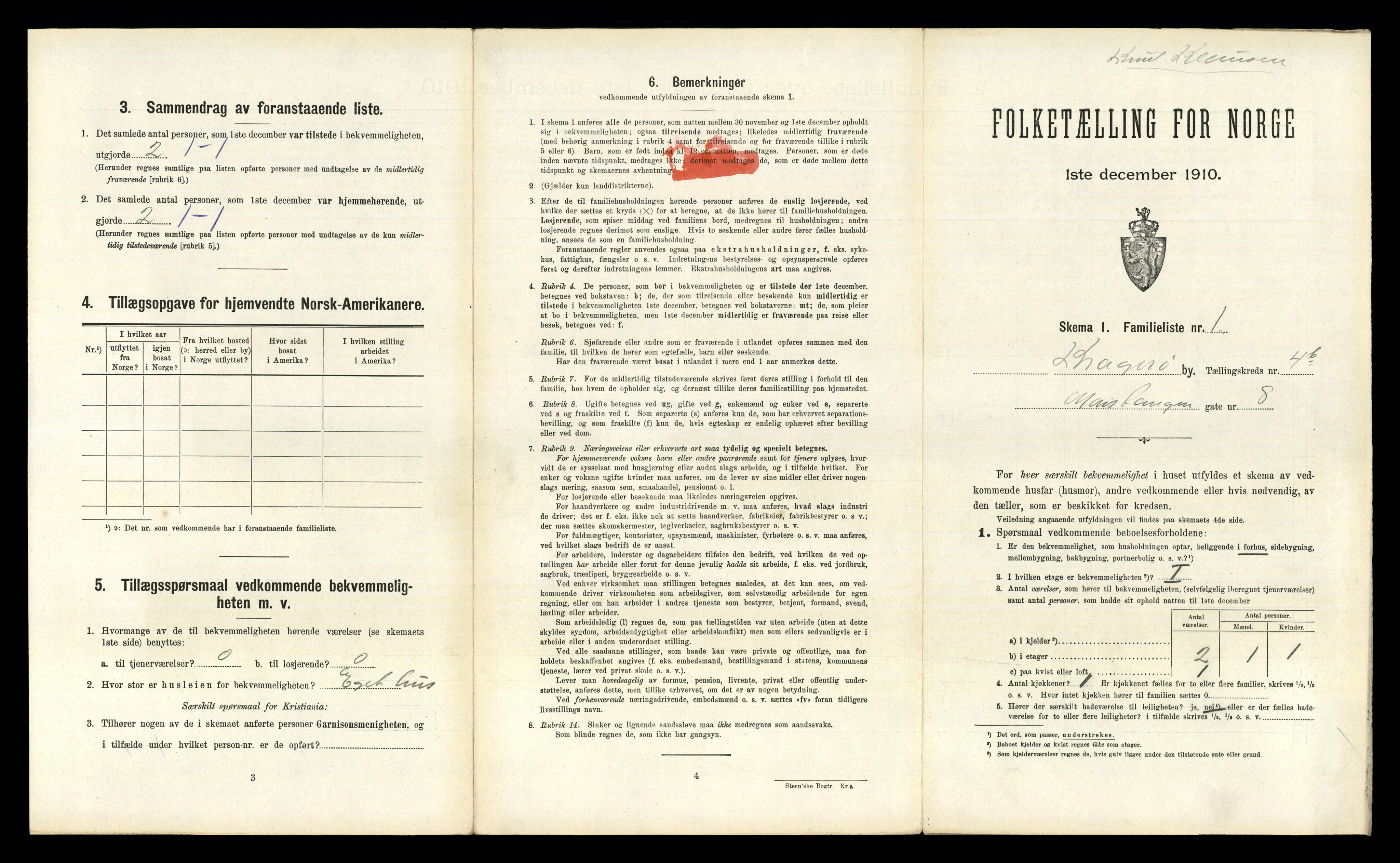 RA, 1910 census for Kragerø, 1910, p. 3914