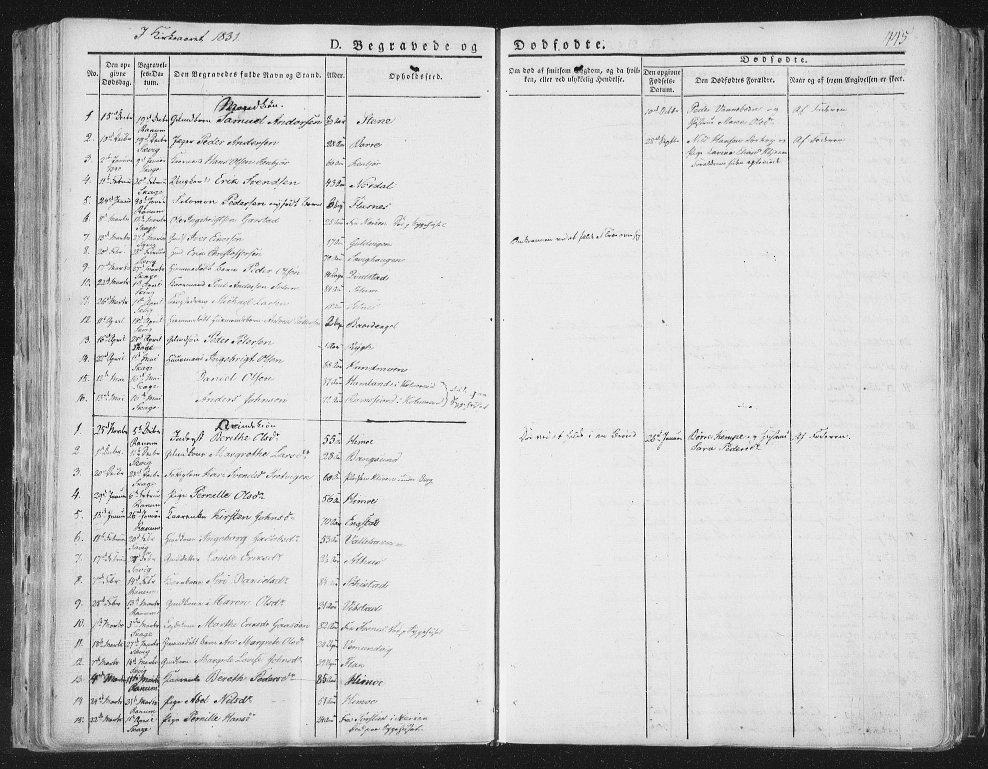 Ministerialprotokoller, klokkerbøker og fødselsregistre - Nord-Trøndelag, AV/SAT-A-1458/764/L0552: Parish register (official) no. 764A07b, 1824-1865, p. 445