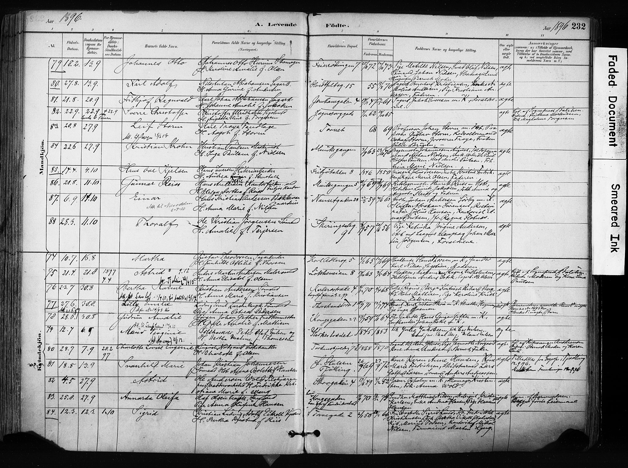 Larvik kirkebøker, AV/SAKO-A-352/F/Fa/L0009: Parish register (official) no. I 9, 1884-1904, p. 232