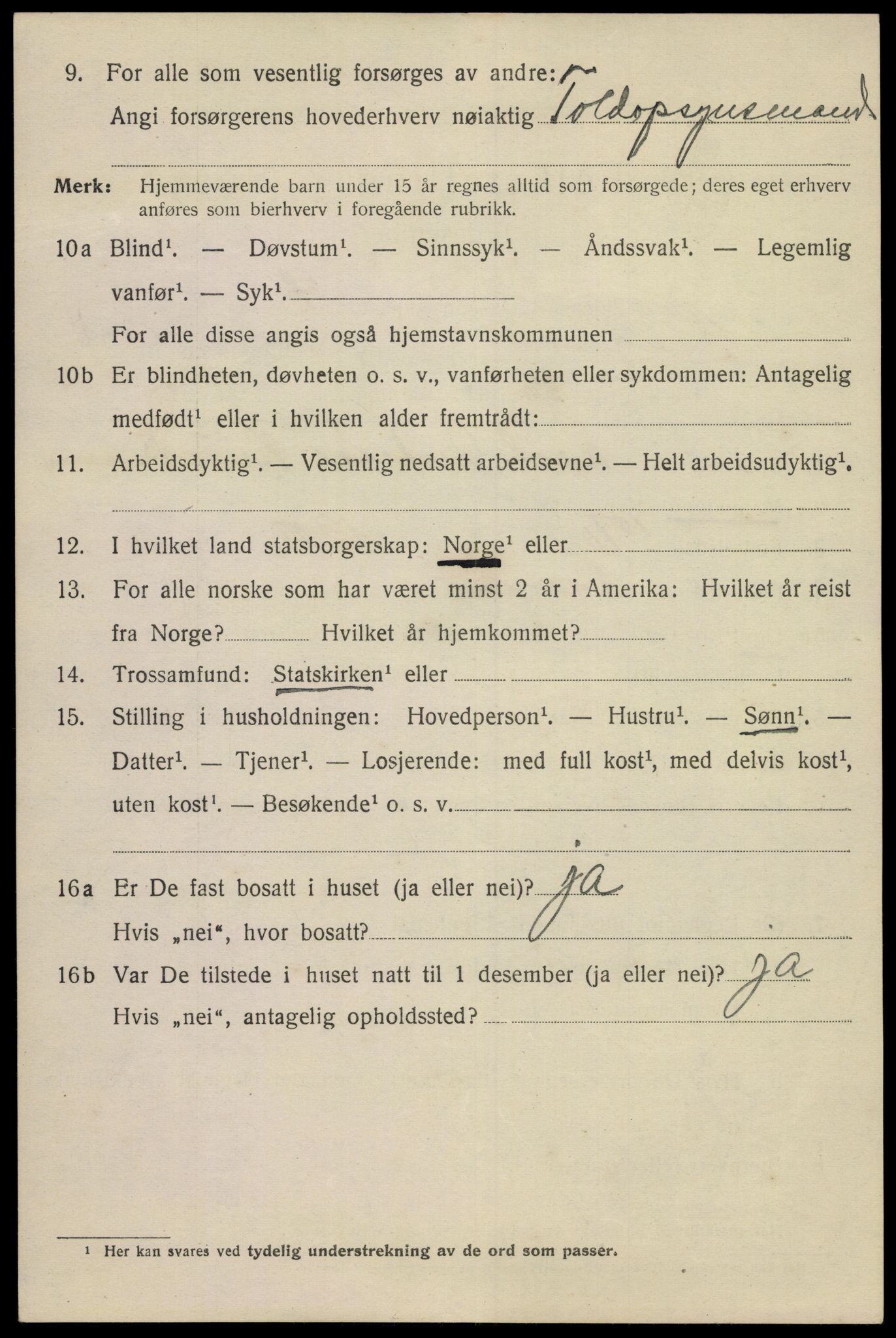 SAKO, 1920 census for Kragerø, 1920, p. 7662