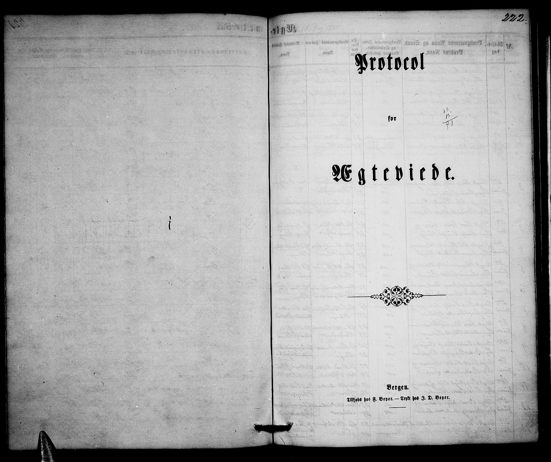Voss sokneprestembete, SAB/A-79001/H/Hab: Parish register (copy) no. B 2, 1863-1878, p. 222