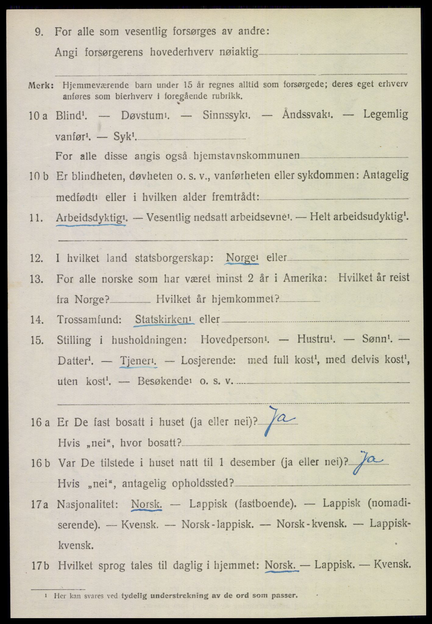 SAT, 1920 census for Kolvereid, 1920, p. 2460