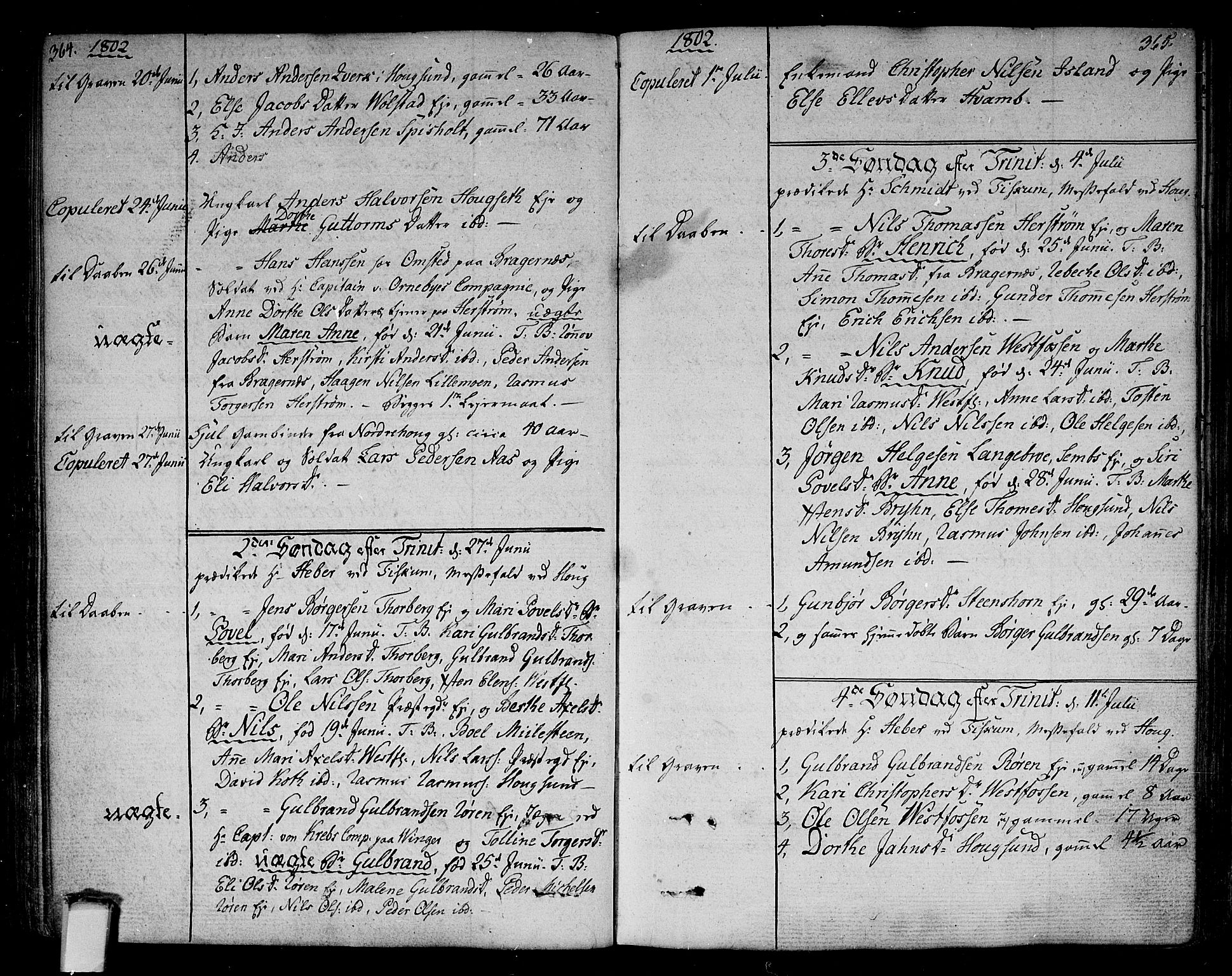 Eiker kirkebøker, AV/SAKO-A-4/F/Fa/L0009: Parish register (official) no. I 9, 1789-1806, p. 364-365