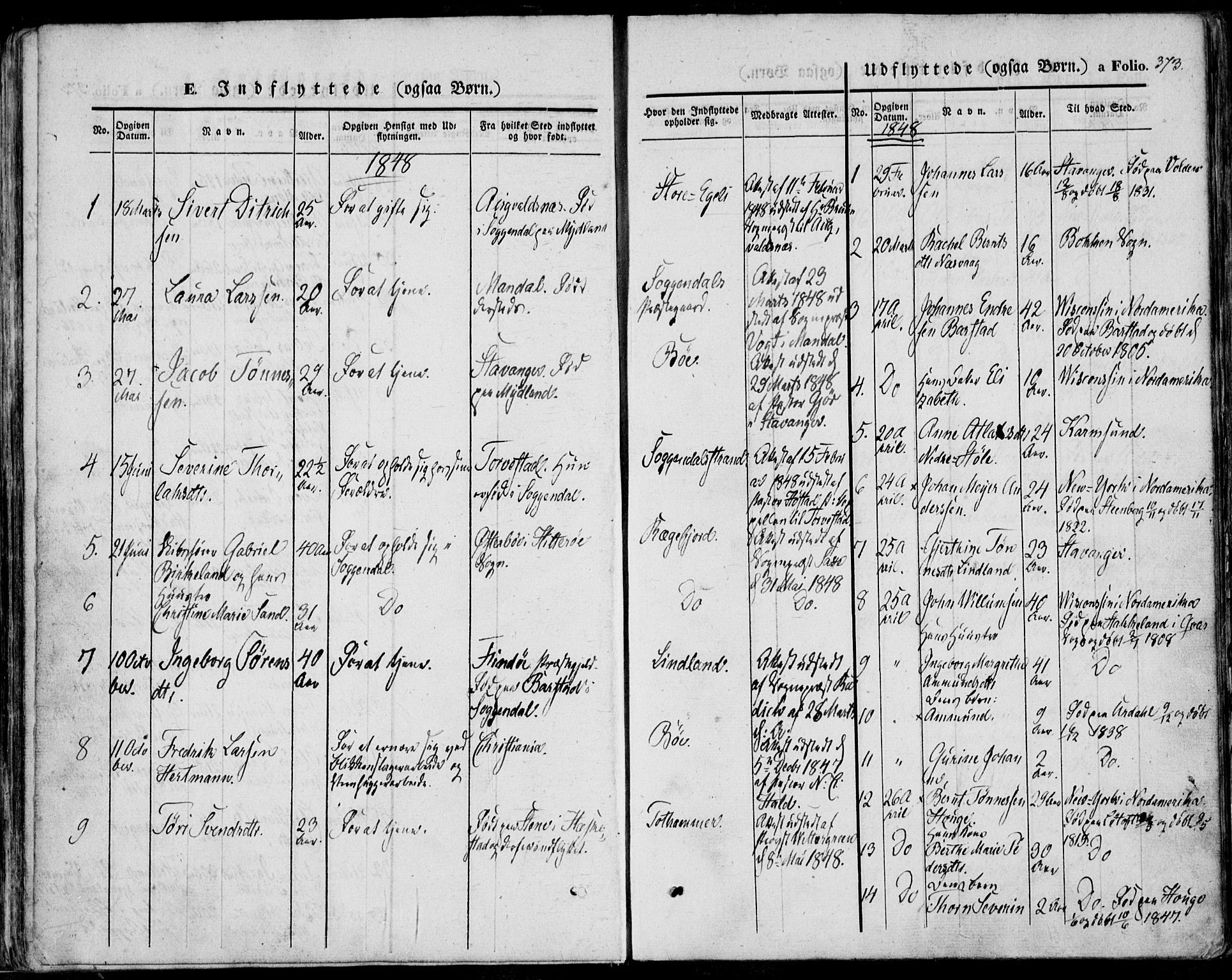 Sokndal sokneprestkontor, SAST/A-101808: Parish register (official) no. A 8.2, 1842-1857, p. 373