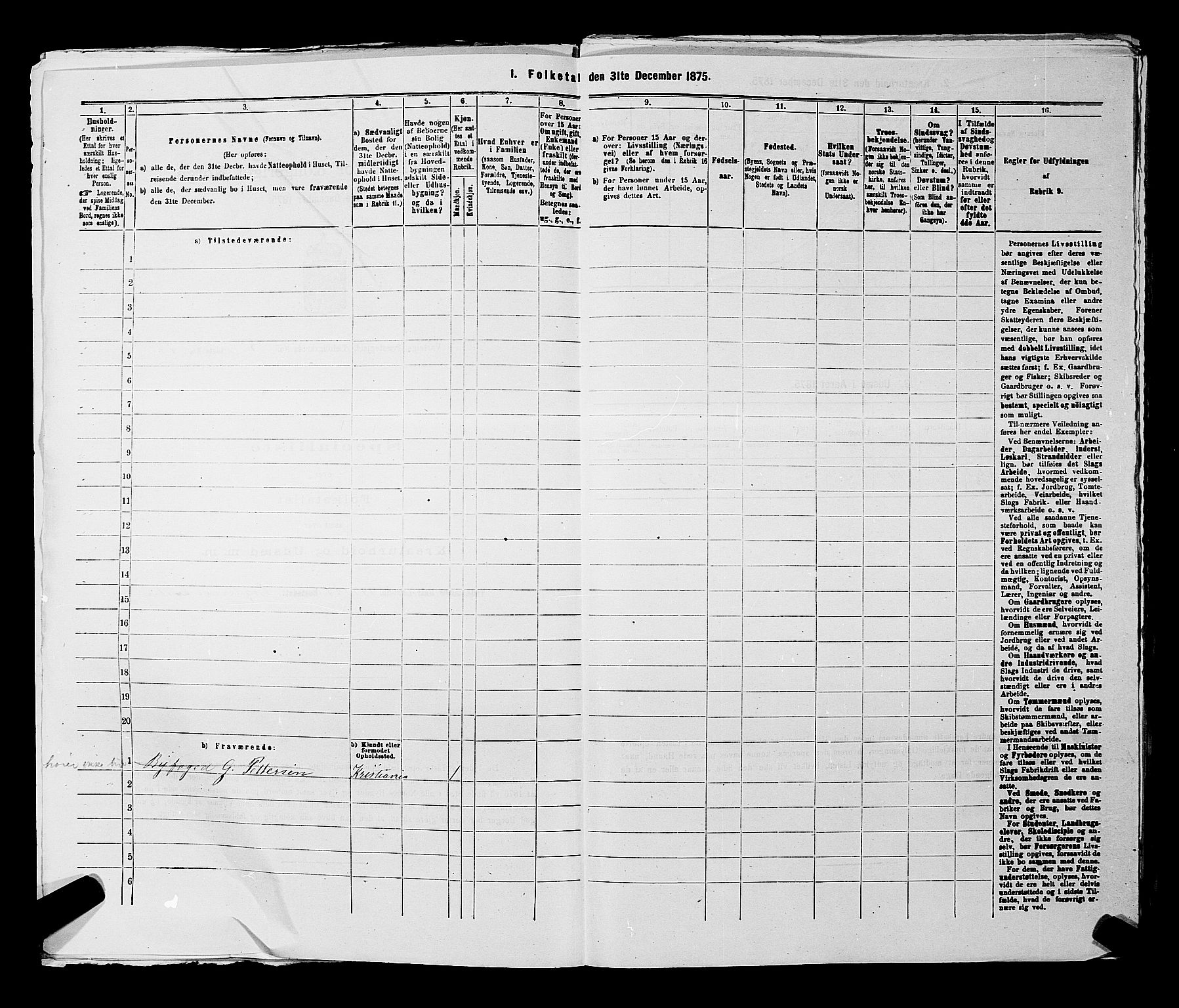 RA, 1875 census for 0114P Varteig, 1875, p. 413