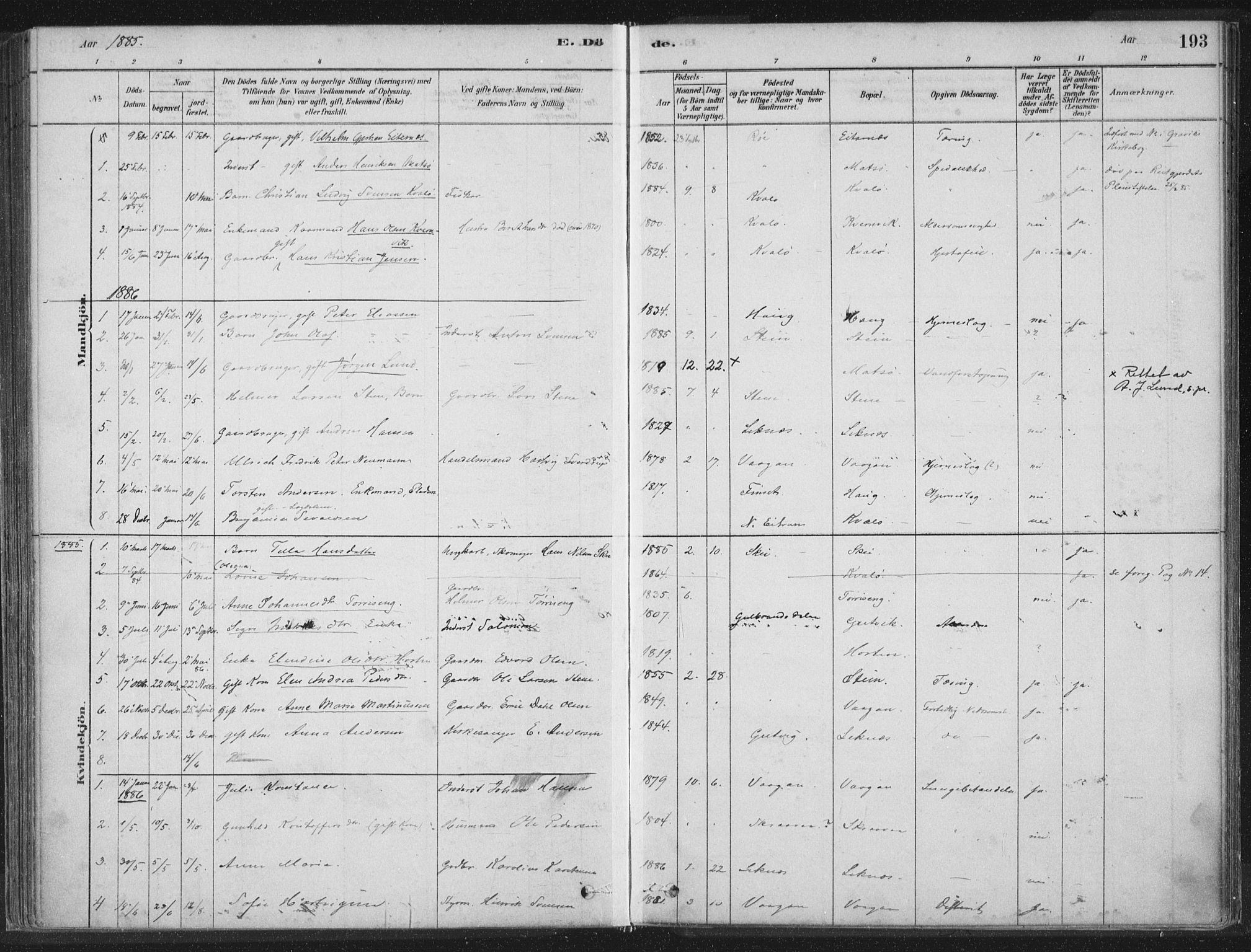 Ministerialprotokoller, klokkerbøker og fødselsregistre - Nord-Trøndelag, SAT/A-1458/788/L0697: Parish register (official) no. 788A04, 1878-1902, p. 193