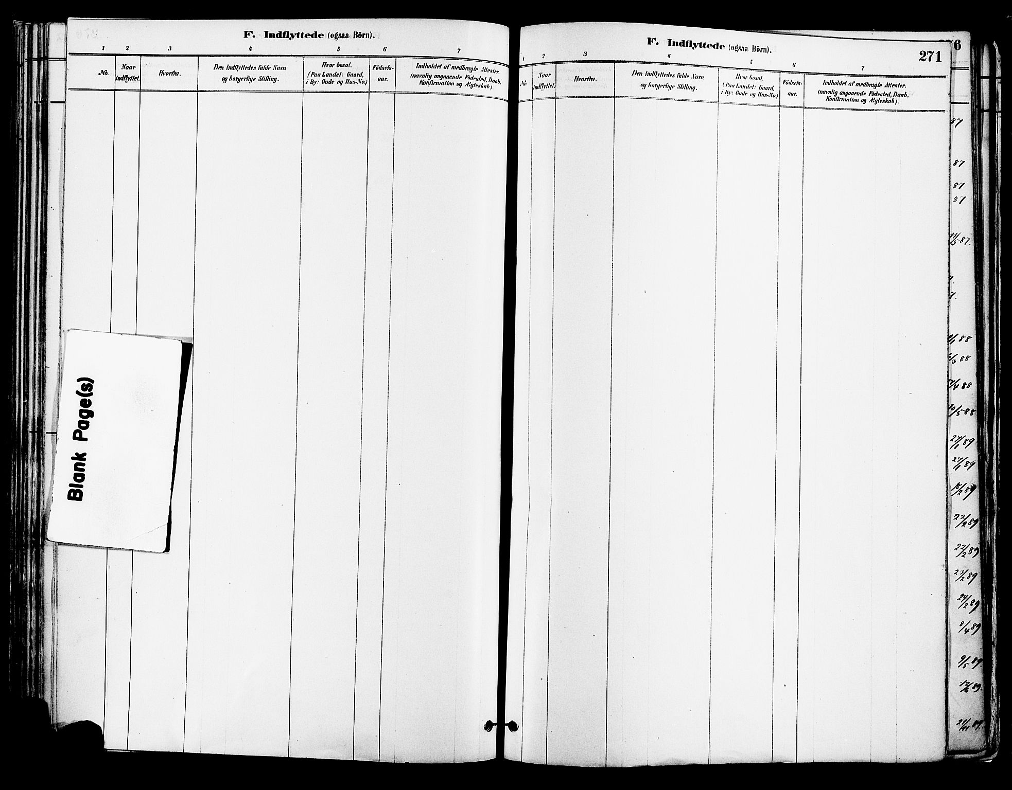 Suldal sokneprestkontor, AV/SAST-A-101845/01/IV/L0011: Parish register (official) no. A 11, 1878-1900, p. 271