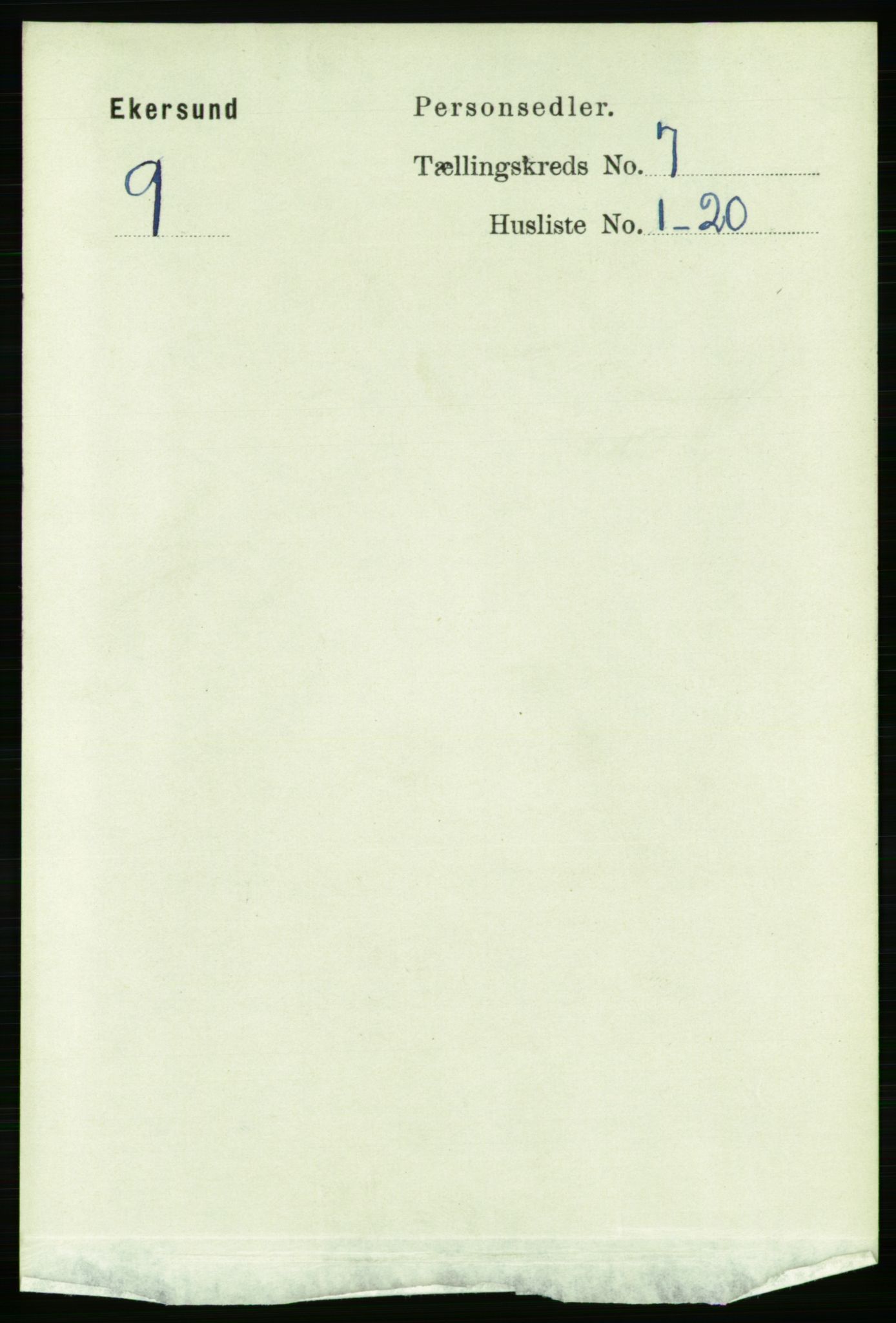 RA, 1891 census for 1101 Egersund, 1891, p. 1216