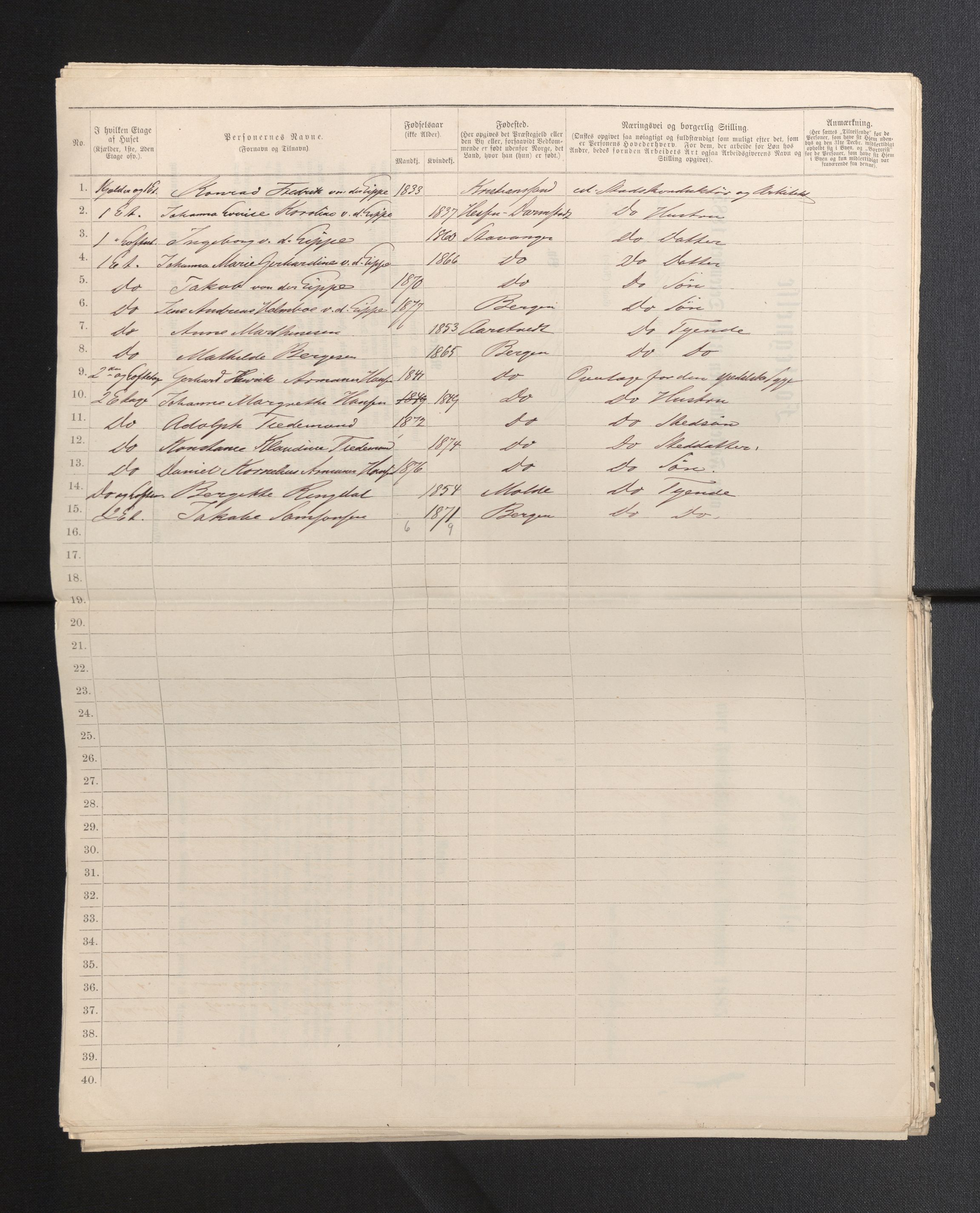 SAB, 1885 census for 1301 Bergen, 1885, p. 7181