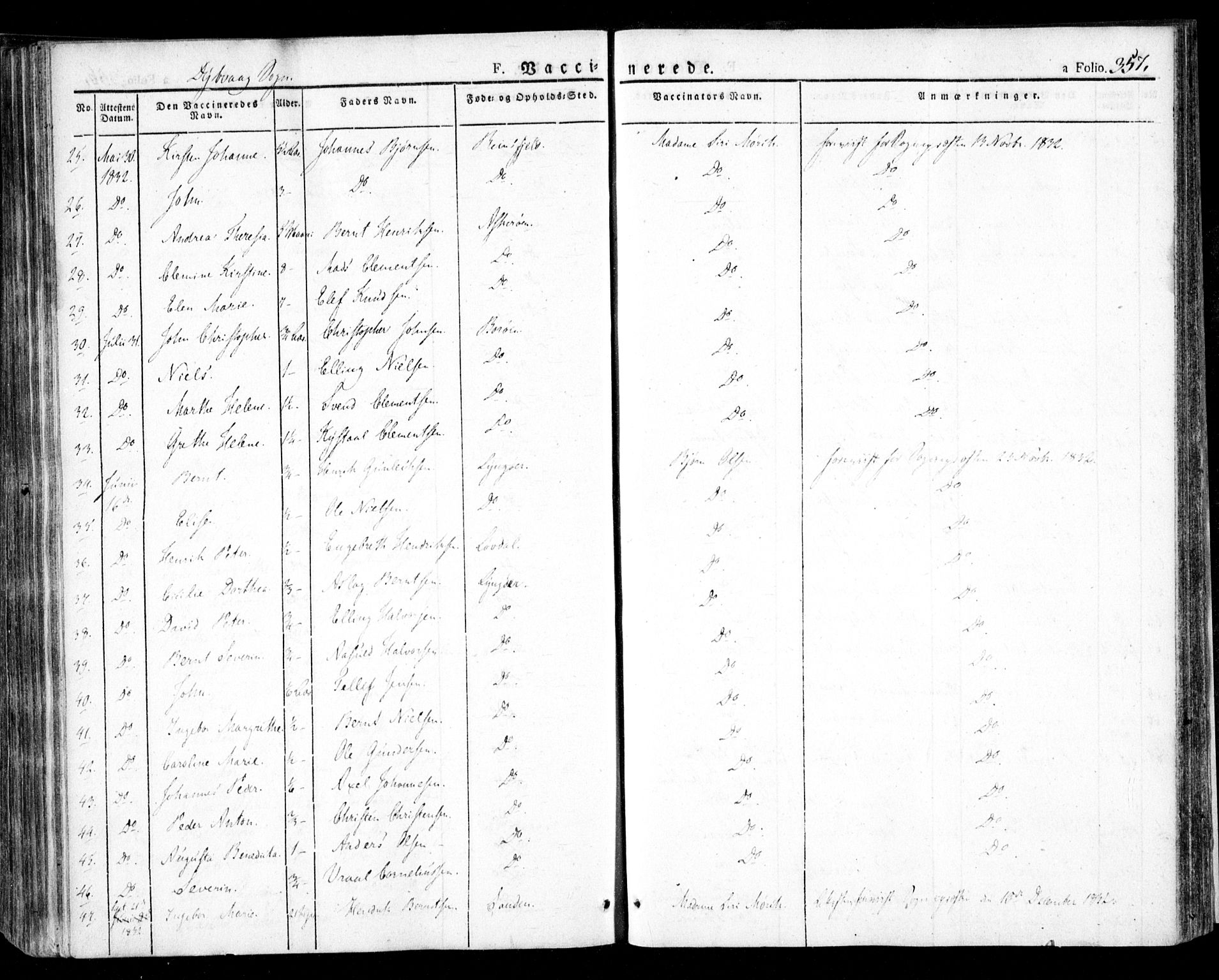 Dypvåg sokneprestkontor, SAK/1111-0007/F/Fa/Faa/L0004: Parish register (official) no. A 4, 1824-1840, p. 357