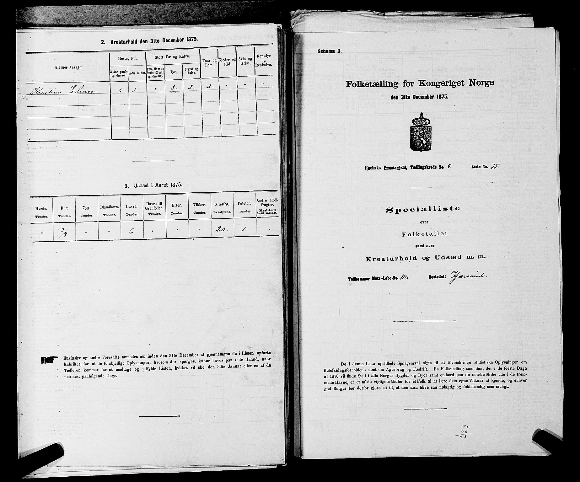 RA, 1875 census for 0229P Enebakk, 1875, p. 648